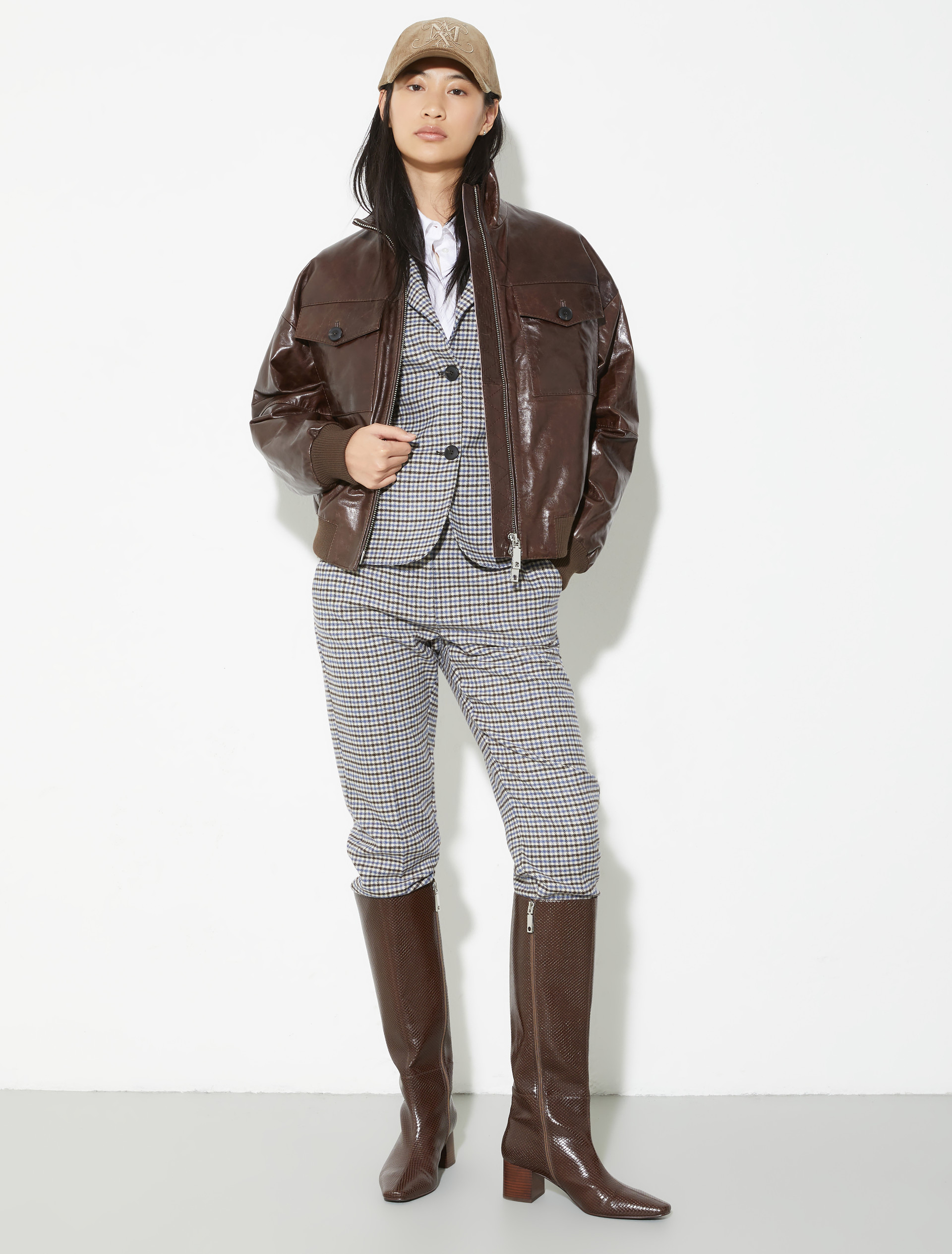 Pantalon slim en flanelle, brun | MAX&Co. Pantalon slim en flanelle - BRUN - MAX&Co. - 4