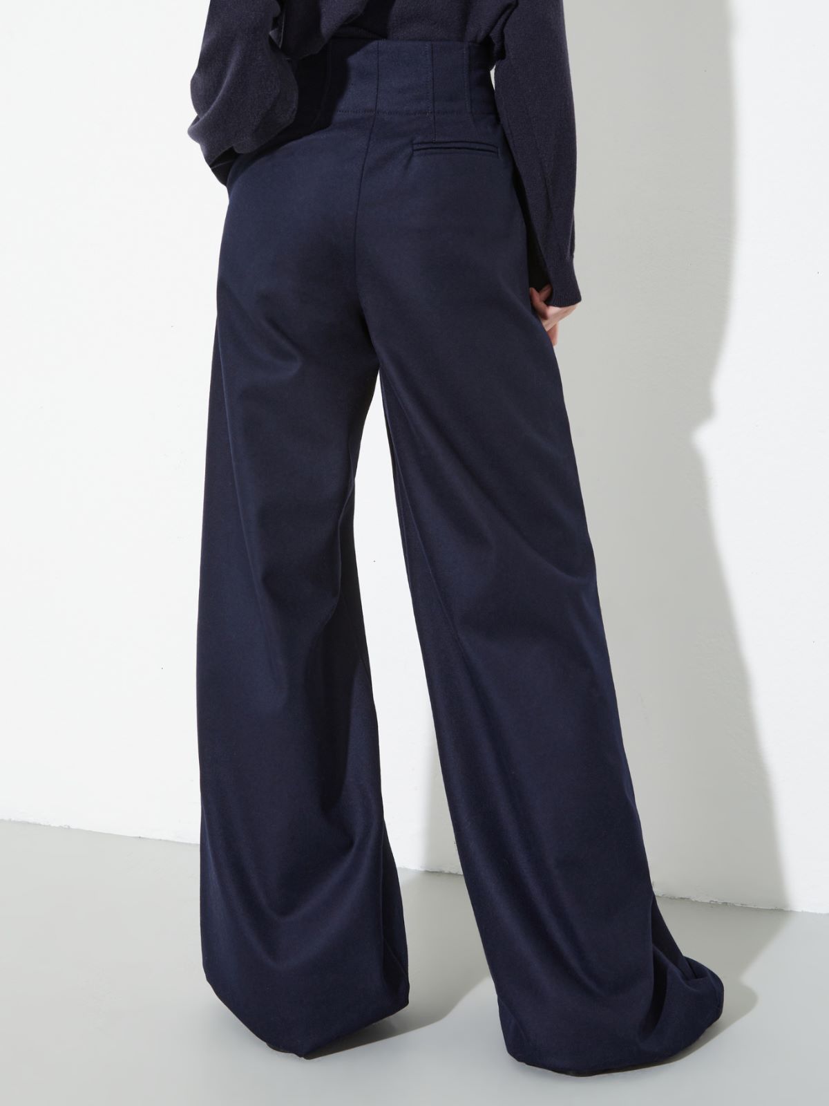 Wide-leg wool-blend trousers - NAVY - MAX&Co. - 2