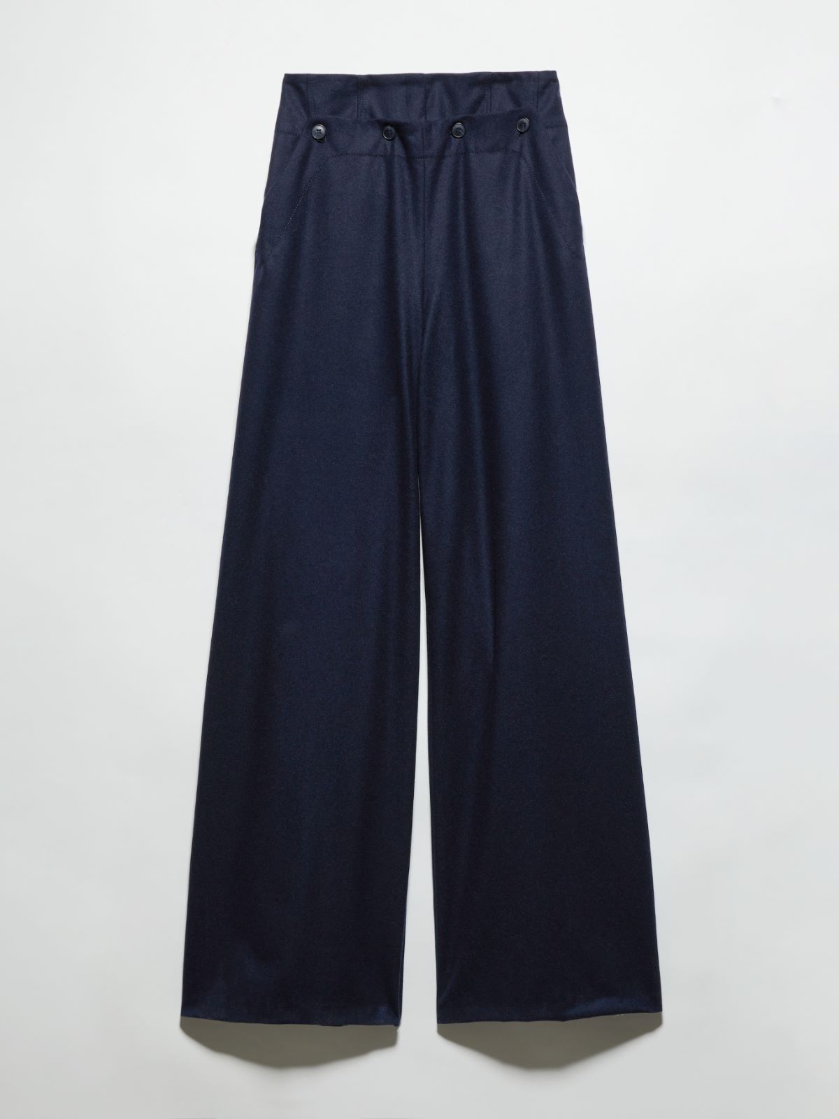 Wide-leg wool-blend trousers - NAVY - MAX&Co. - 5