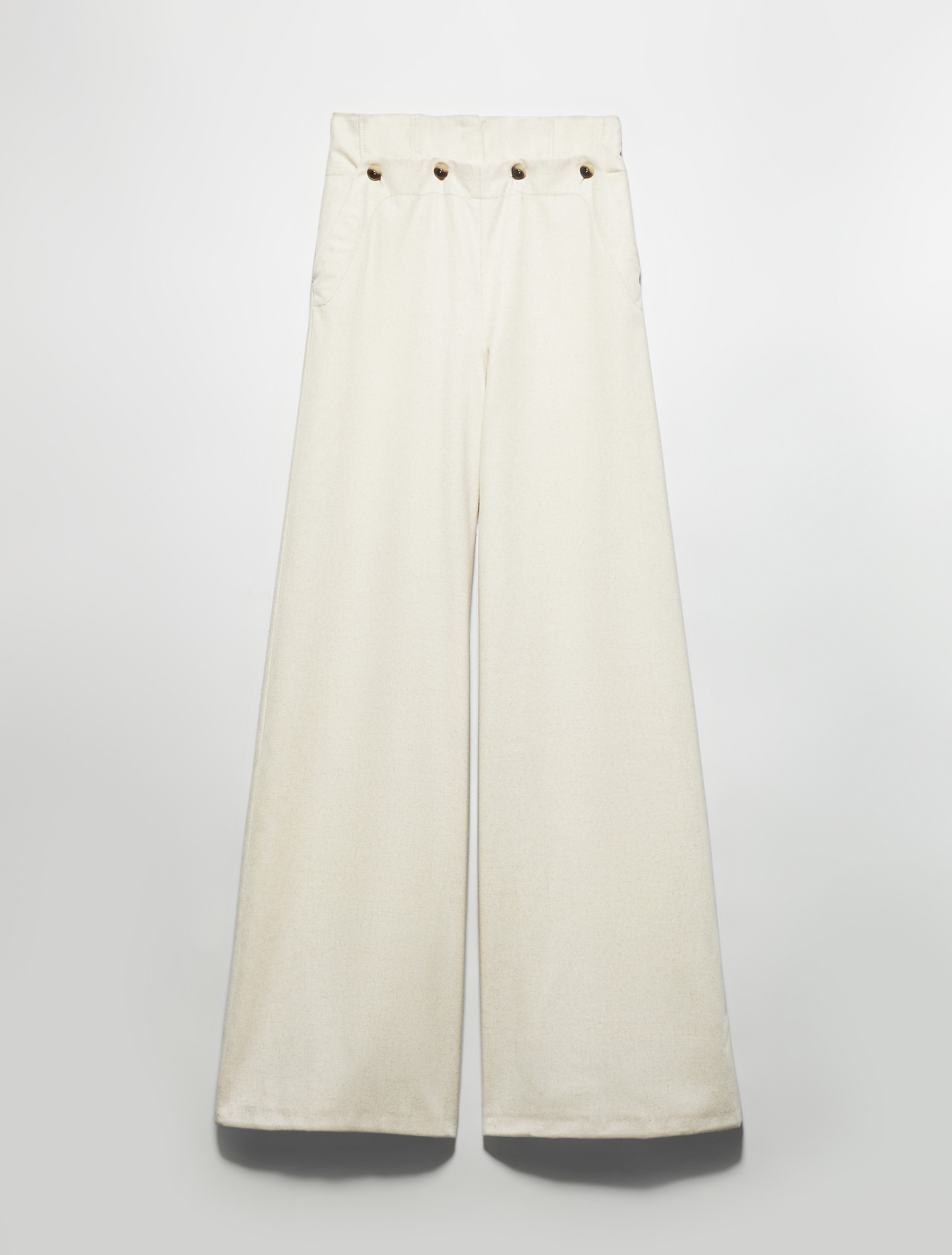 Wide-leg wool-blend trousers, cream | MAX&Co. Wide-leg wool-blend trousers - CREAM - MAX&Co. - 5