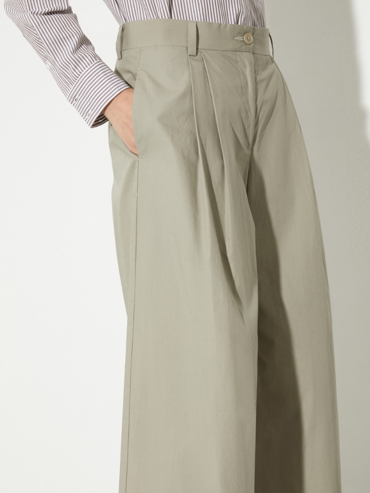 Wide cotton-poplin trousers - MAX&Co. - 3