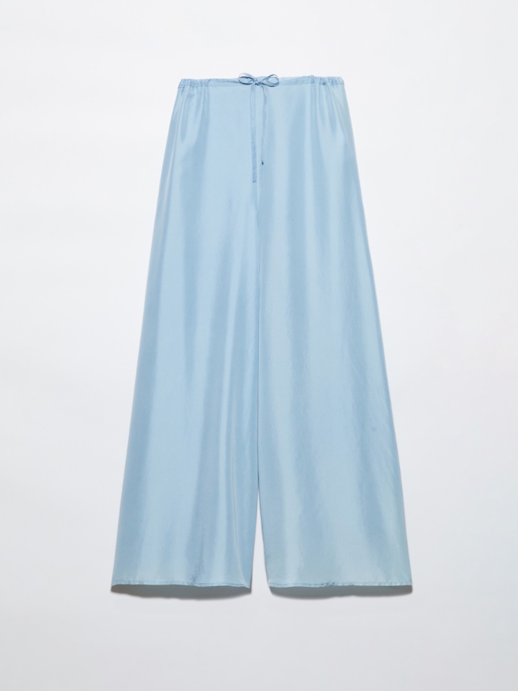 Shades of Nature silk trousers - LIGHT BLUE - MAX&Co.
