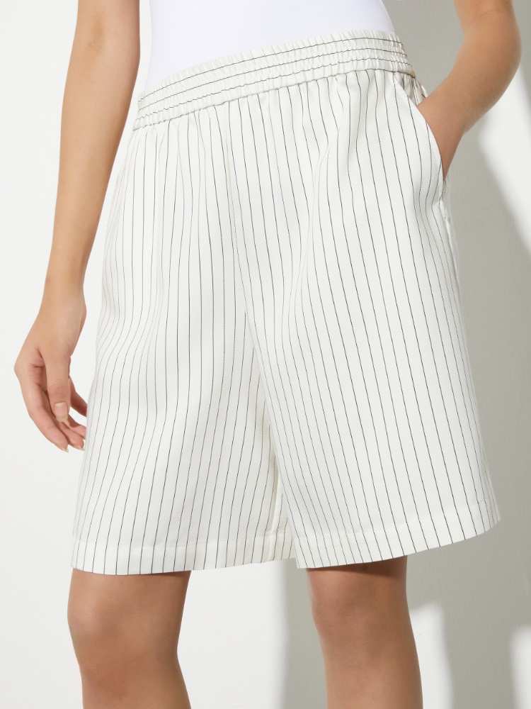 Wide pinstriped twill shorts - MAX&Co. - 3