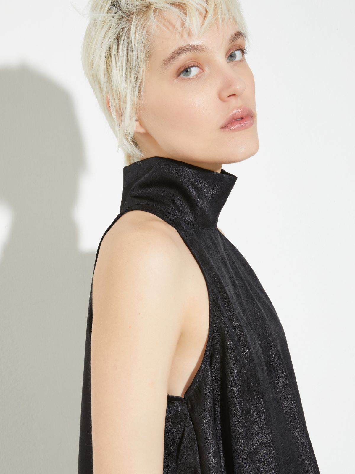 Laminated halterneck top - BLACK - MAX&Co. - 3