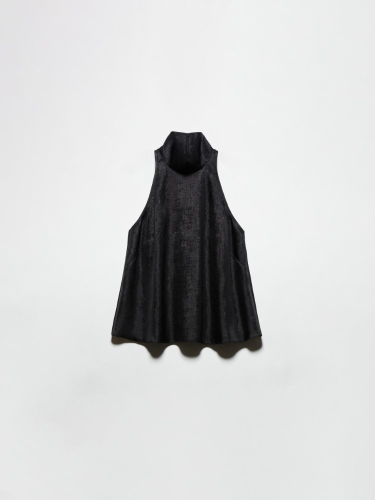 Laminated halterneck top - BLACK - MAX&Co.