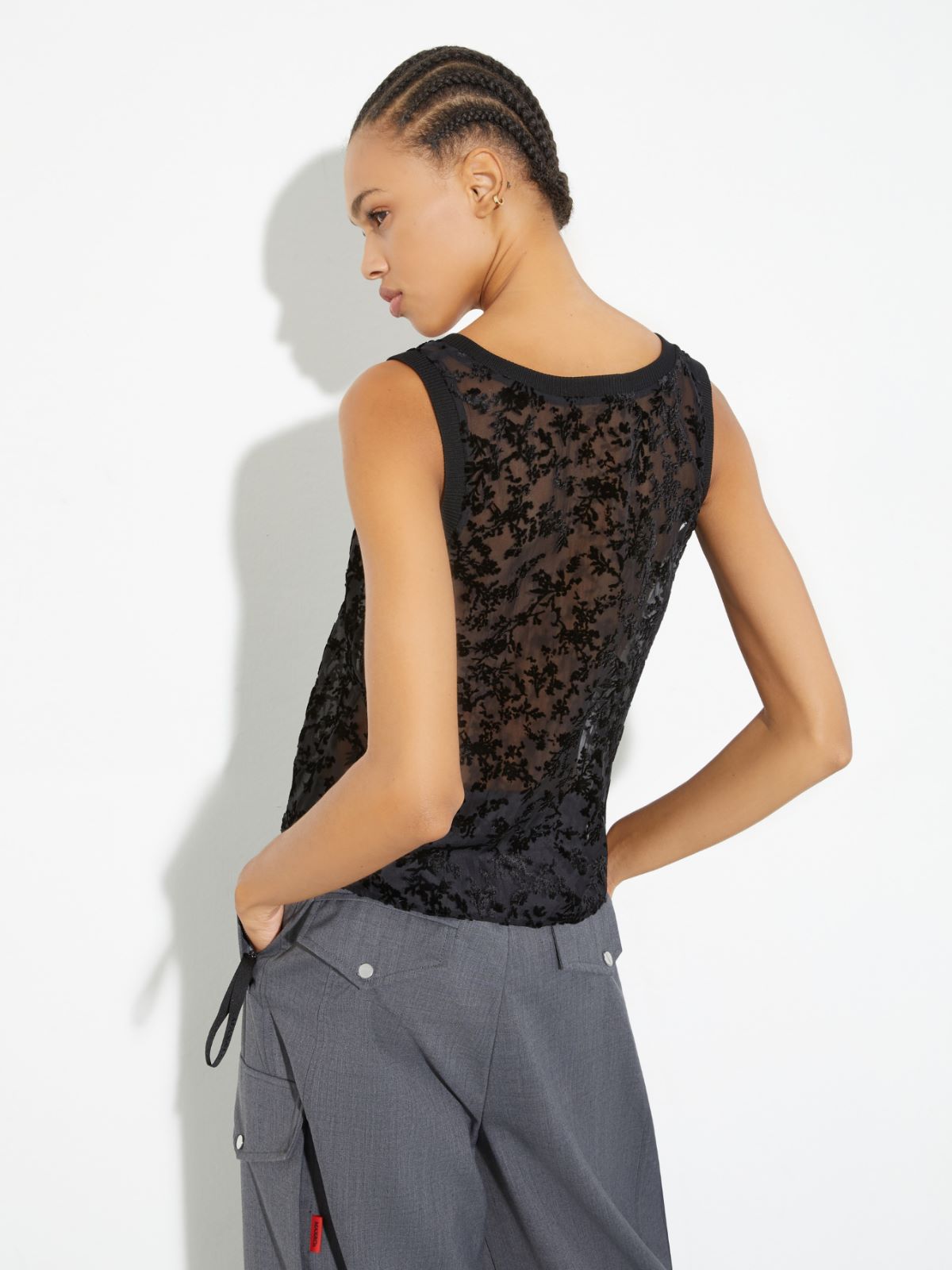 Burnout velvet top - BLACK - MAX&Co. - 2
