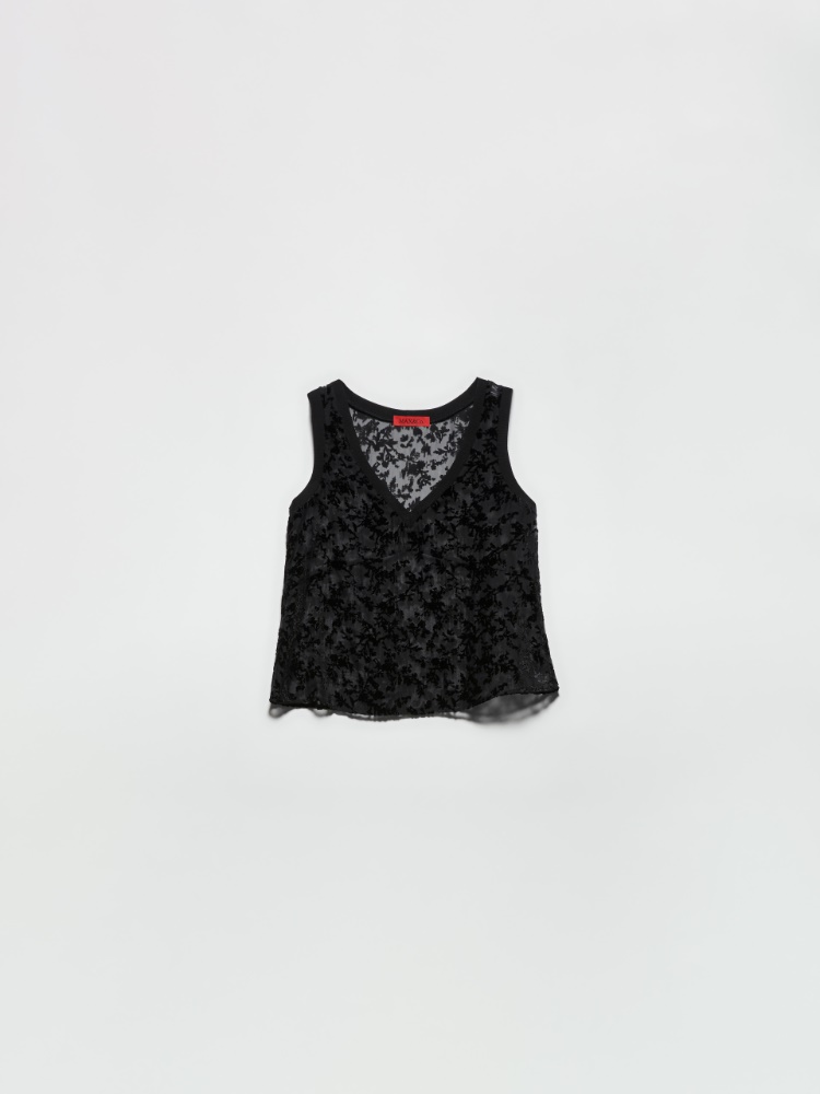 Burnout velvet top - BLACK - MAX&Co.