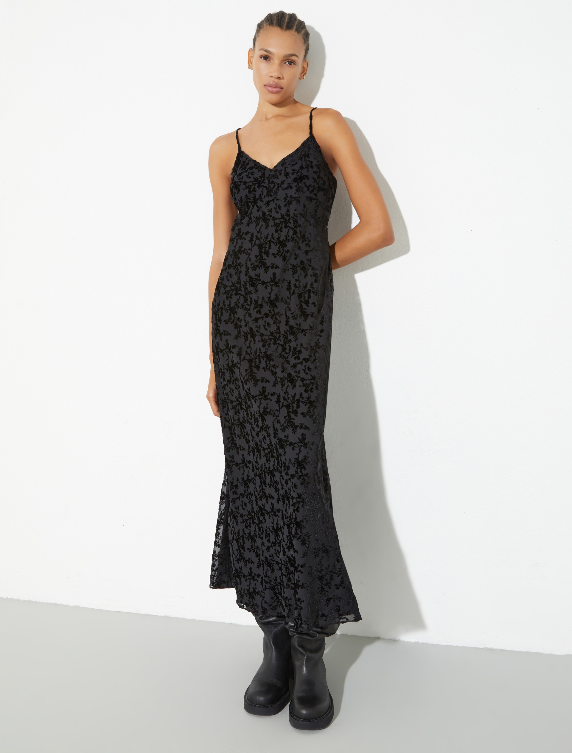Slip-Dress aus Dévoré-Samt, schwarz | MAX&Co. Slip-Dress aus Dévoré-Samt - SCHWARZ - MAX&Co.