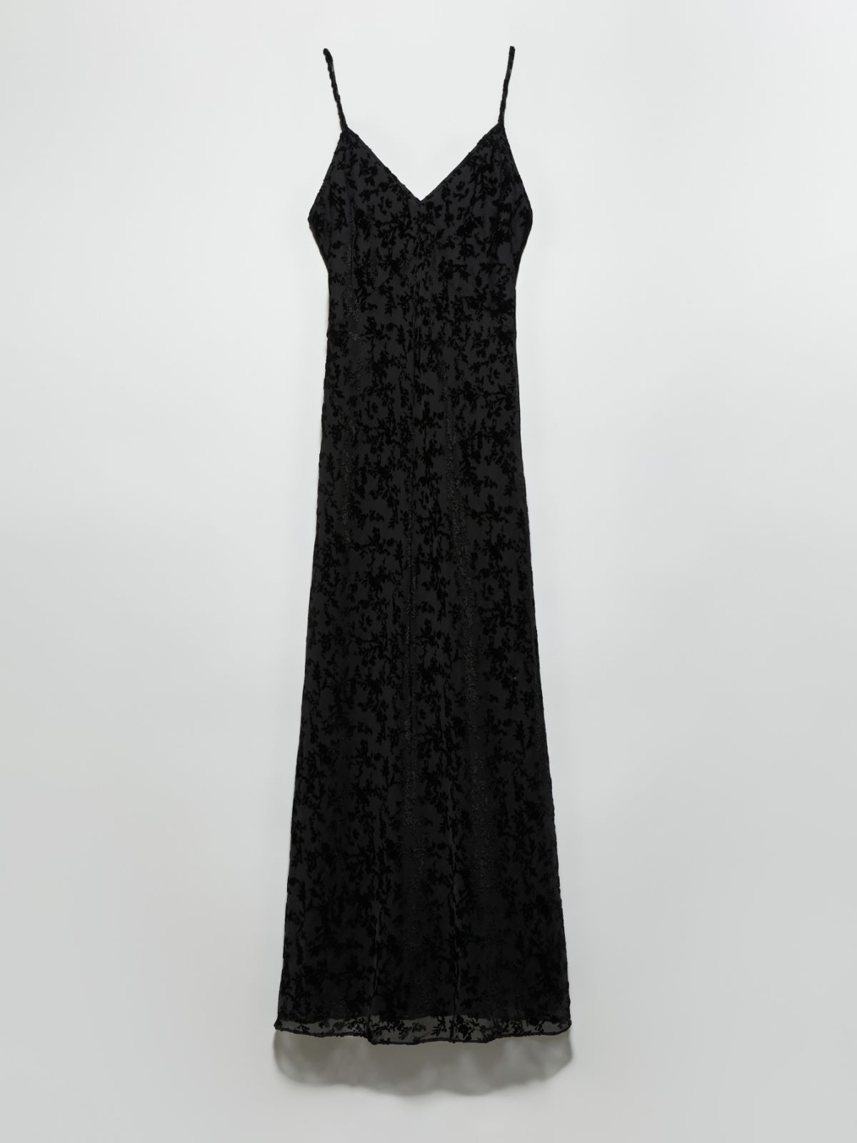 Burnout velvet midi slip dress - BLACK - MAX&Co. - 5