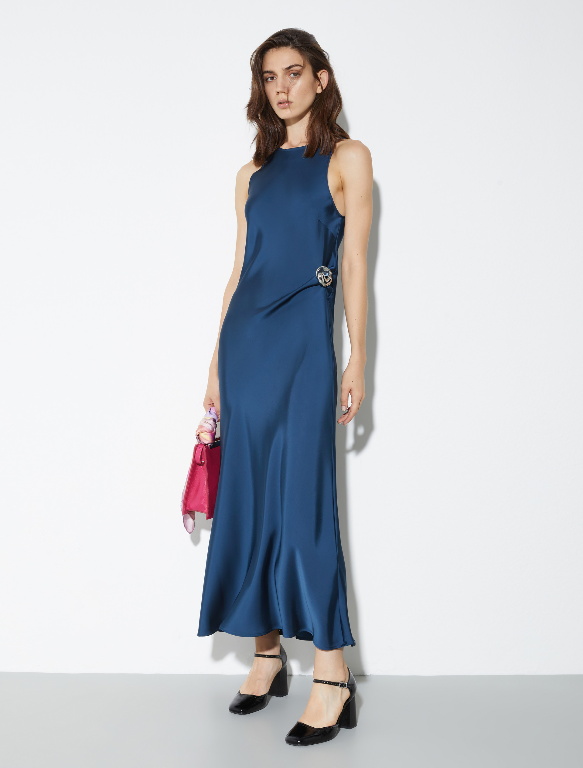 Satin midi shift dress - NAVY - MAX&Co. - 4