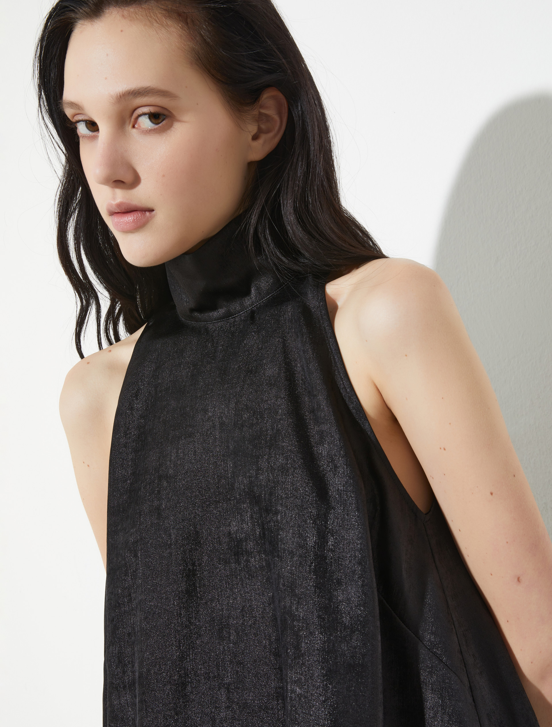 Laminated halterneck mini dress - BLACK - MAX&Co. - 3