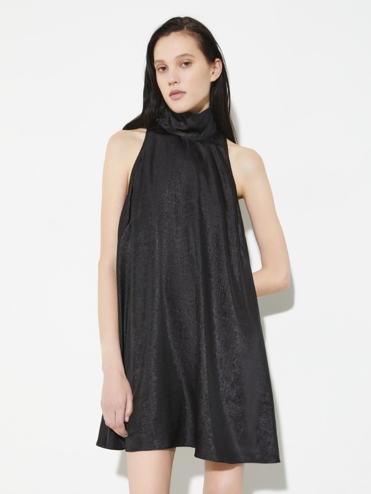 Laminated halterneck mini dress - BLACK - MAX&Co.