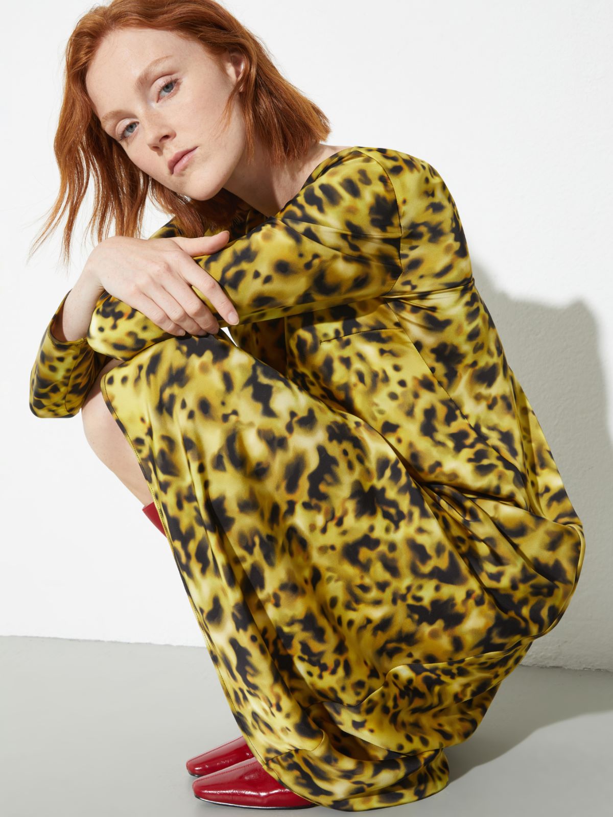 Fluid satin midi shift dress - OCHRE - MAX&Co. - 3