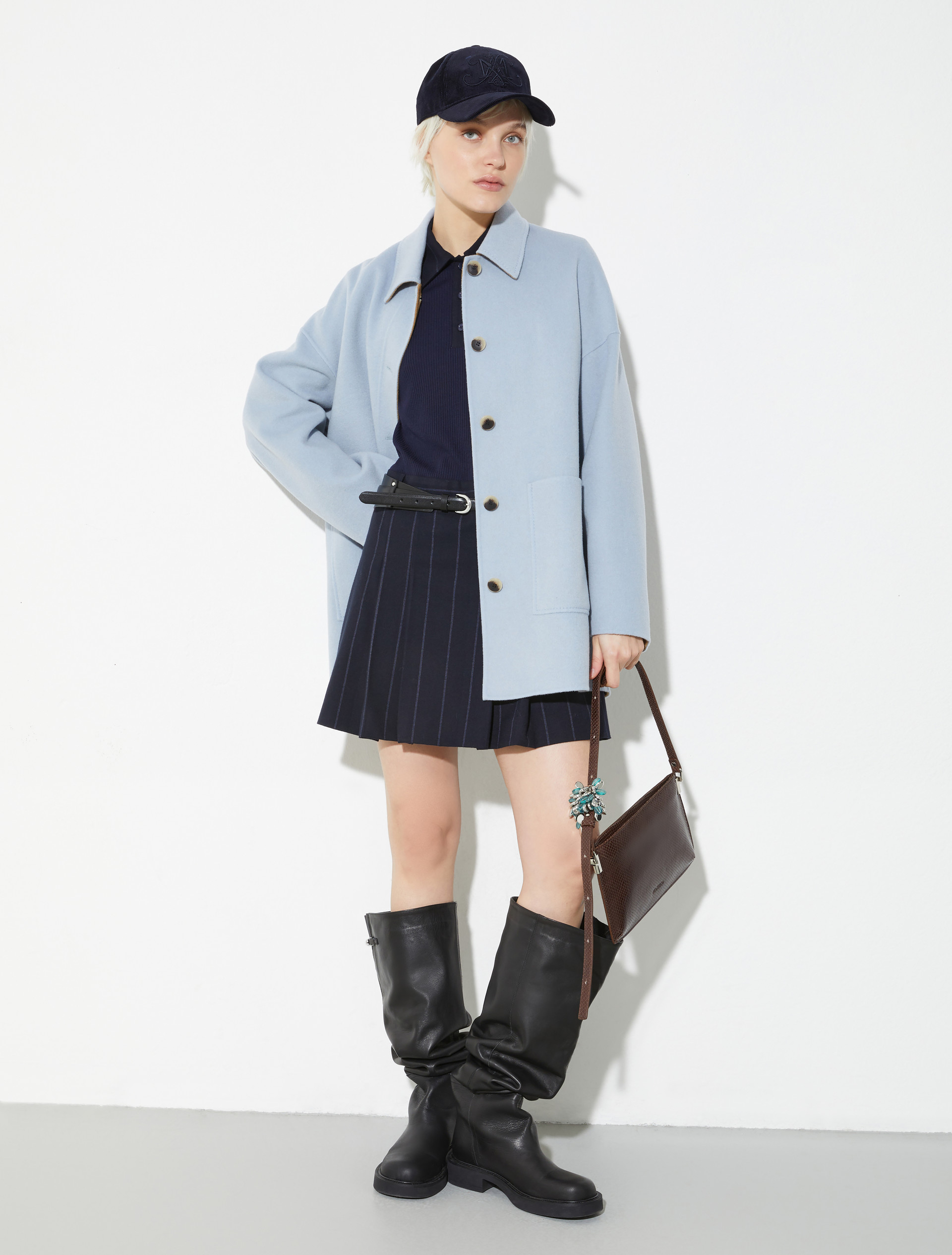 Knitted and flannel mini dress, navy | MAX&Co. Knitted and flannel mini dress - NAVY - MAX&Co. - 4