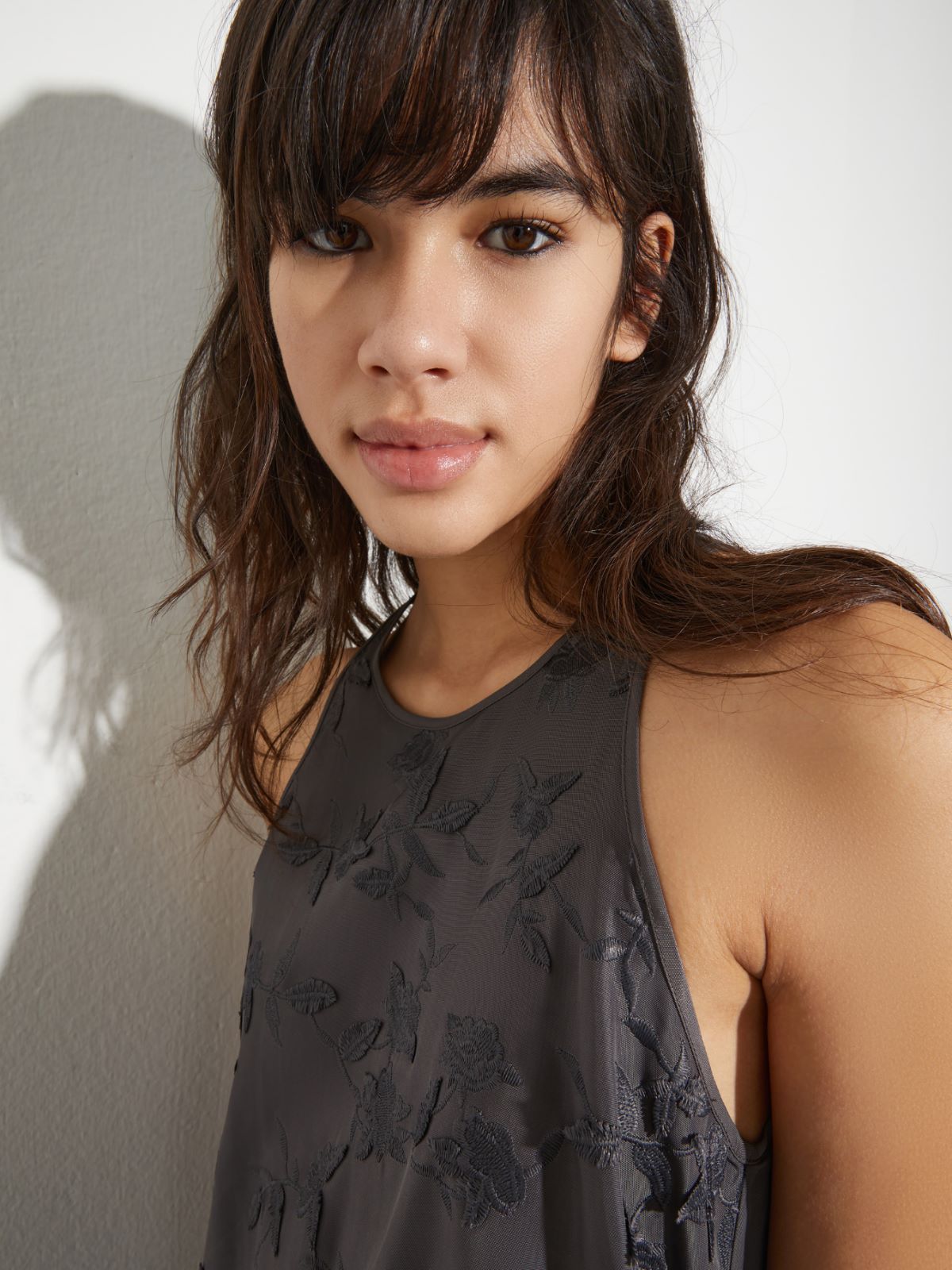 Embroidered taffeta dress - SLATE GREY - MAX&Co. - 3