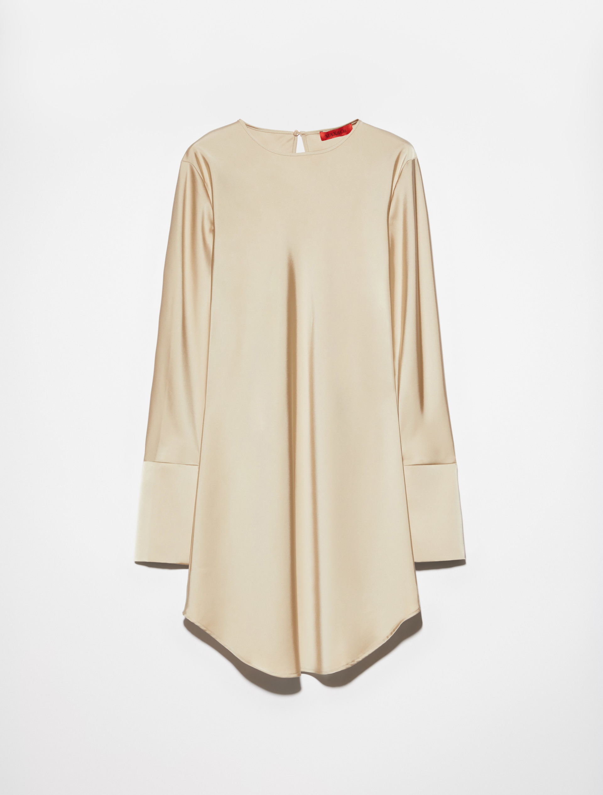 Fluid satin mini dress, beige | MAX&Co. Fluid satin mini dress - BEIGE - MAX&Co.