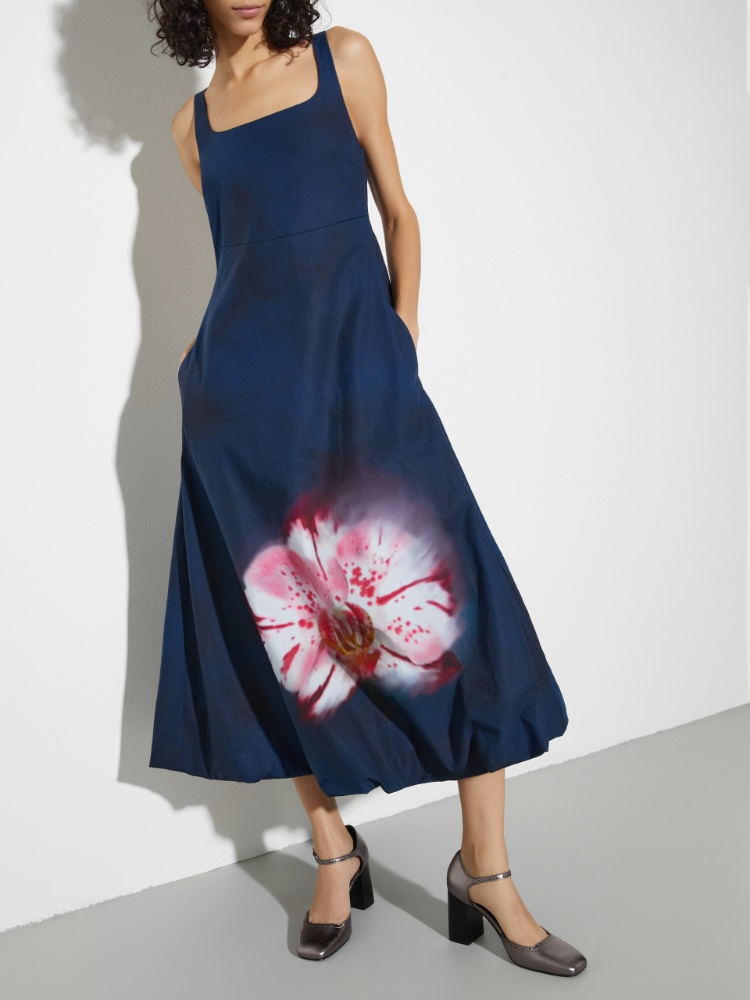 Cotton-poplin balloon midi dress - MAX&Co. - 3