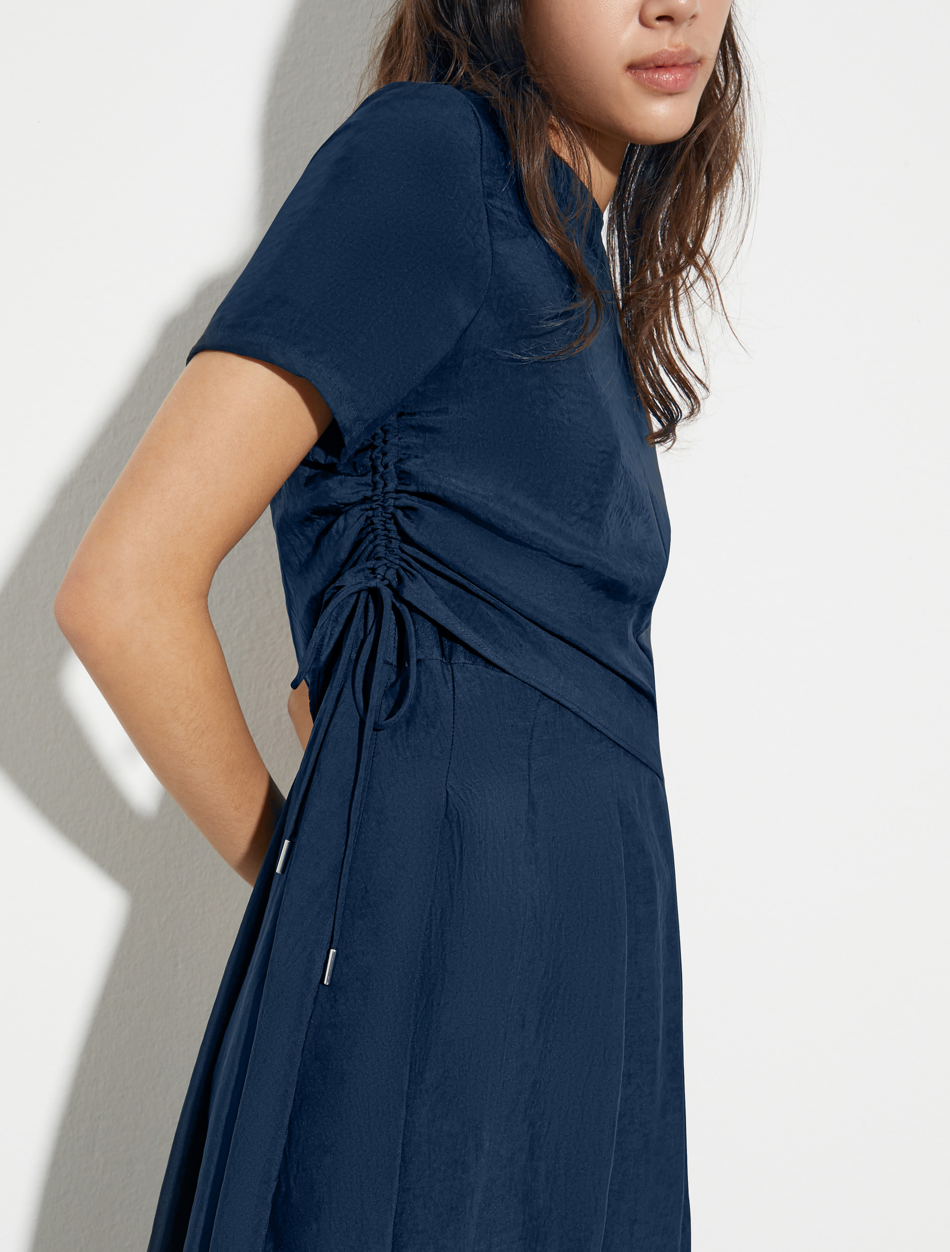 Crinkle twill dress, navy | MAX&Co. Crinkle twill dress - NAVY - MAX&Co. - 3
