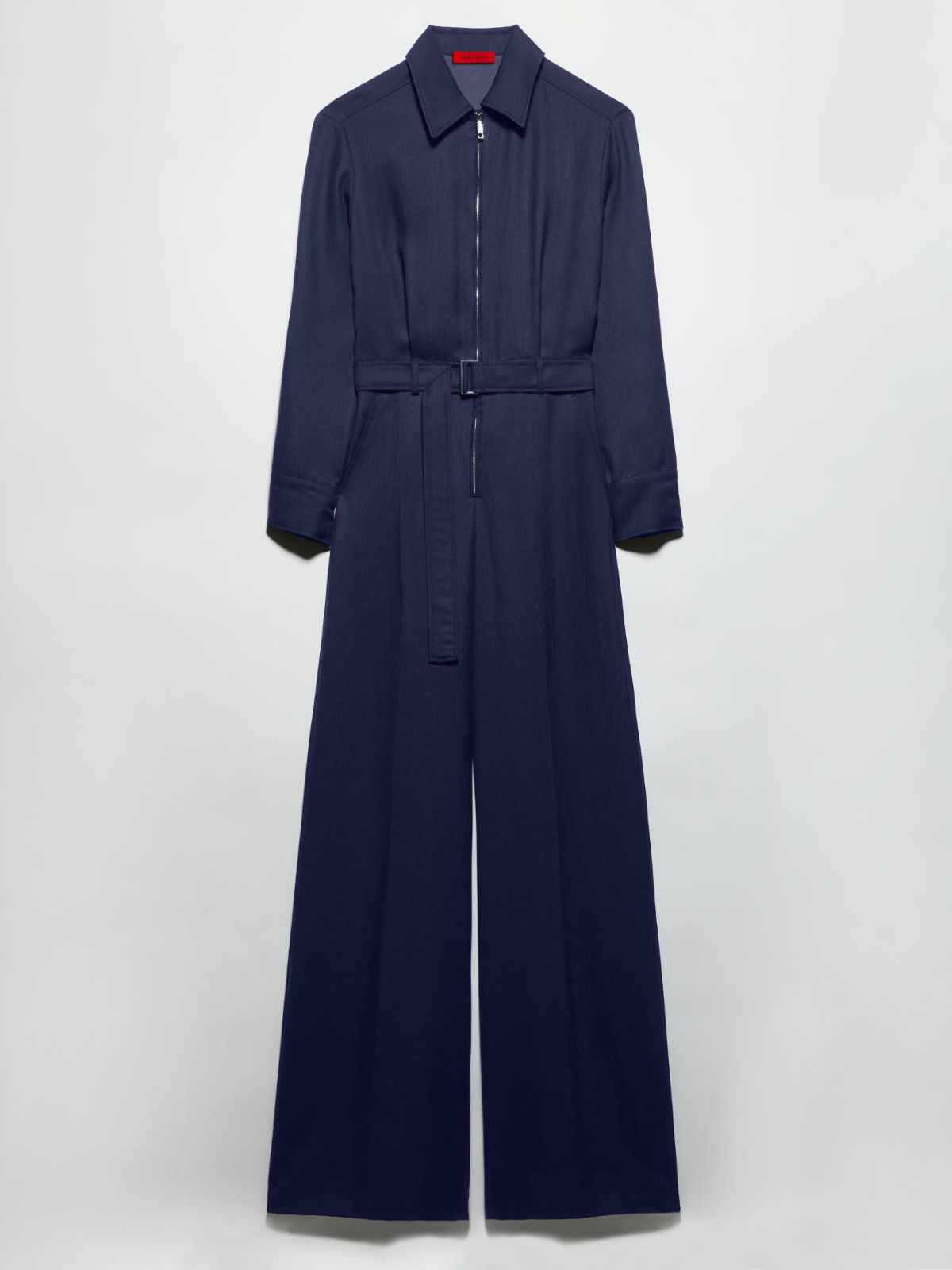 Slubby wool-blend twill jumpsuit - NAVY - MAX&Co. - 5