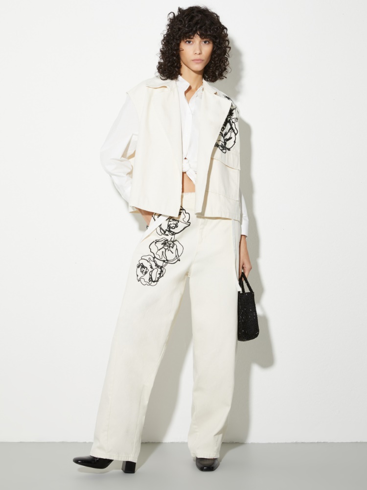 Embroidered cotton-drill gilet - MAX&Co. - 4