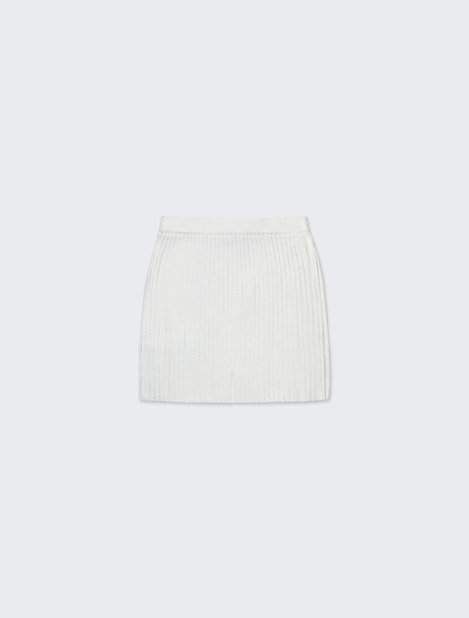 Mylar ribbed knit short skirt KID - SILVER - MAX&Co. - 2