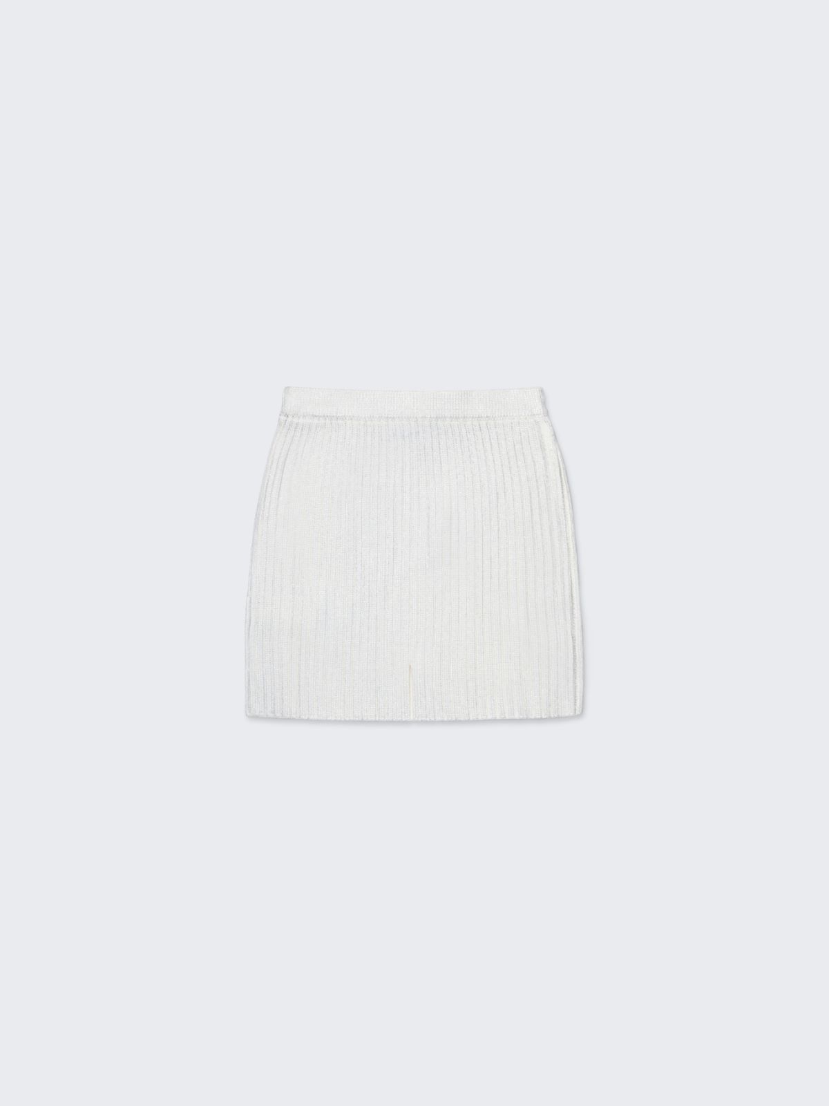 Mylar ribbed knit short skirt KID - SILVER - MAX&Co. - 2