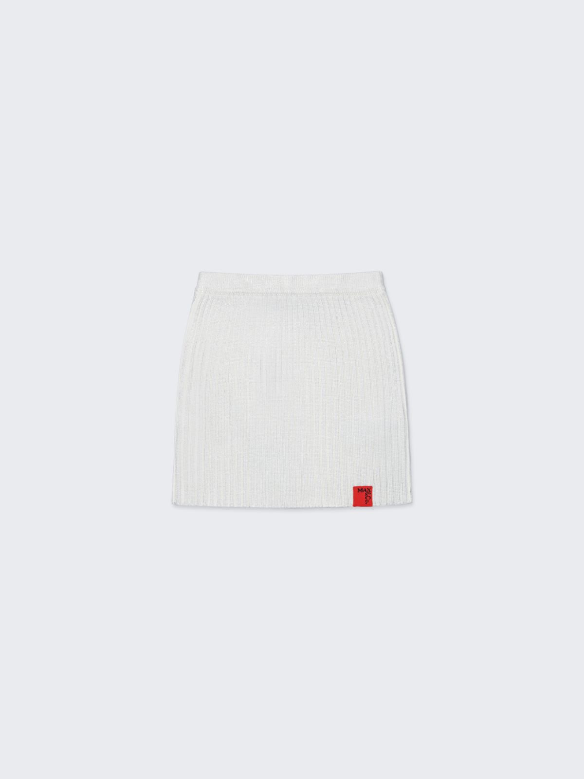 Mylar ribbed knit short skirt KID - SILVER - MAX&Co. - 3