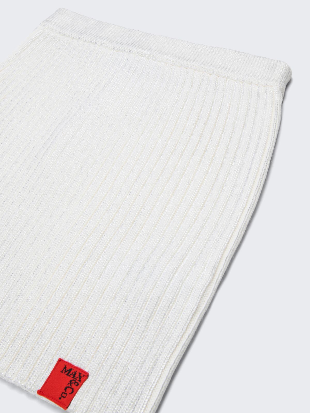 Mylar ribbed knit short skirt KID - SILVER - MAX&Co.