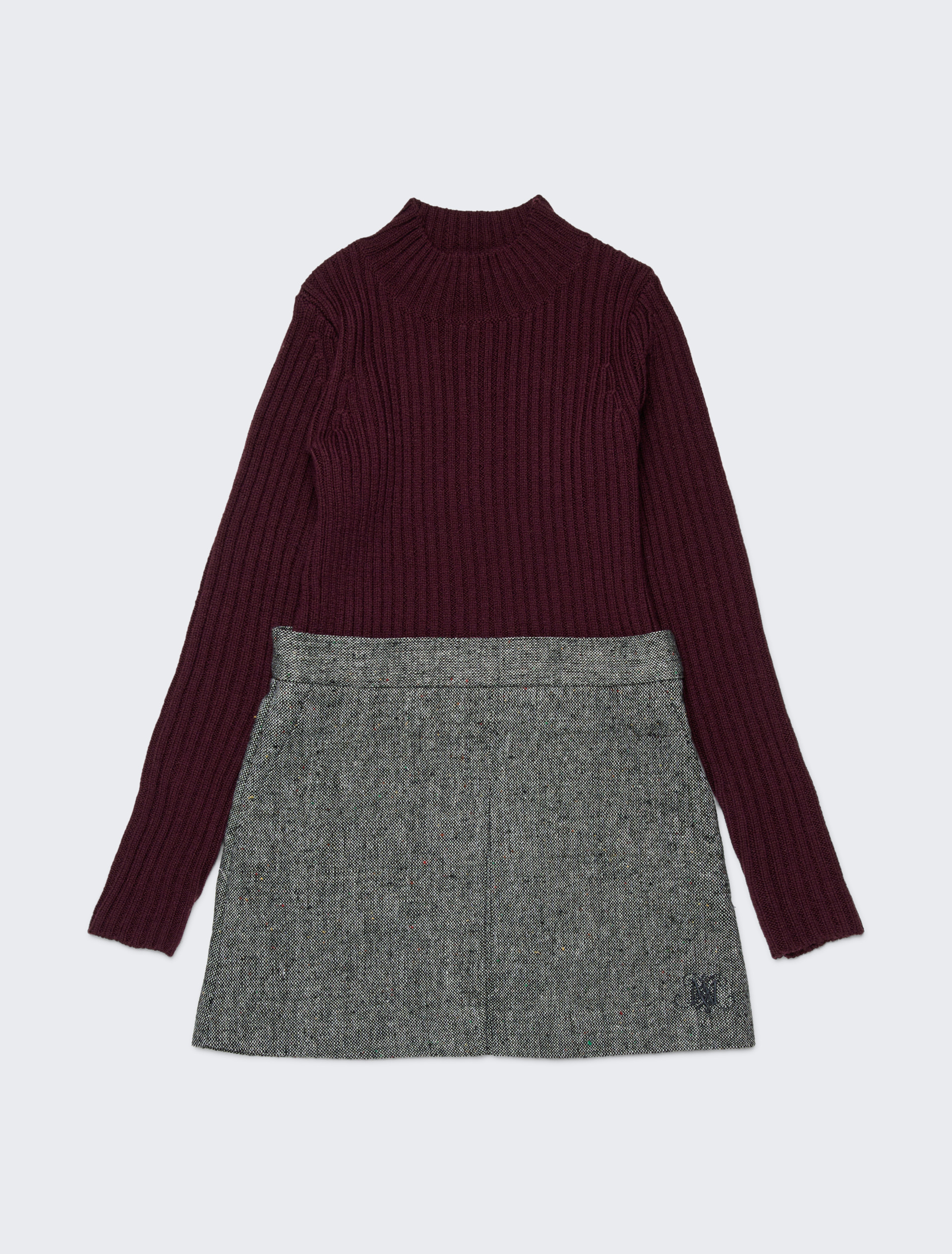 Knit and tweed mini dress KID, dark violet | MAX&Co. Knit and tweed mini dress KID - DARK VIOLET - MAX&Co. - 3