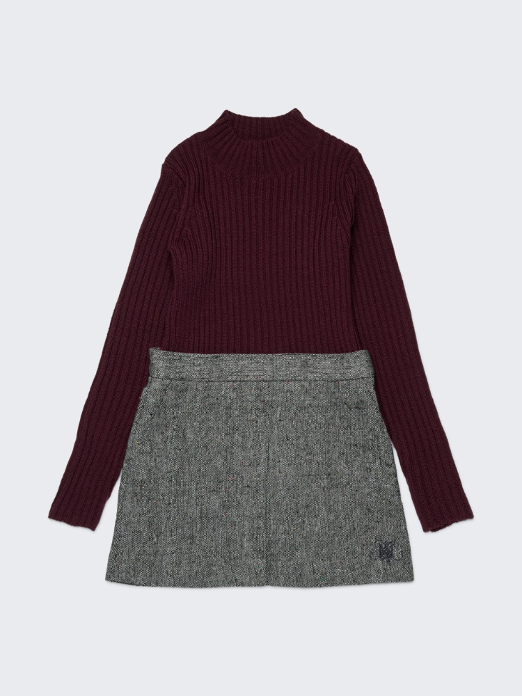 Knit and tweed mini dress KID - DARK VIOLET - MAX&Co.