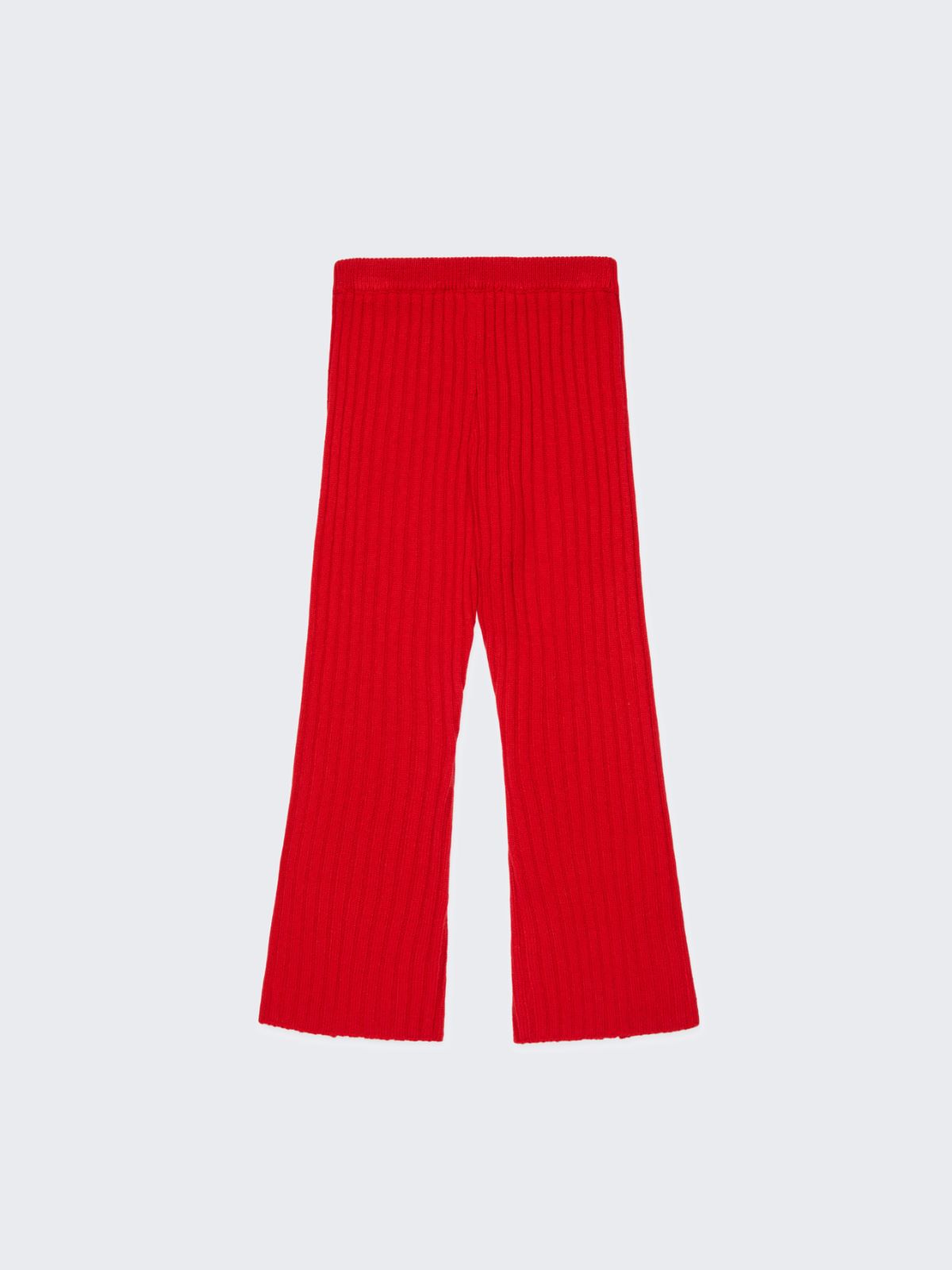 Ribbed wool blend knit pants KID - RED - MAX&Co. - 2
