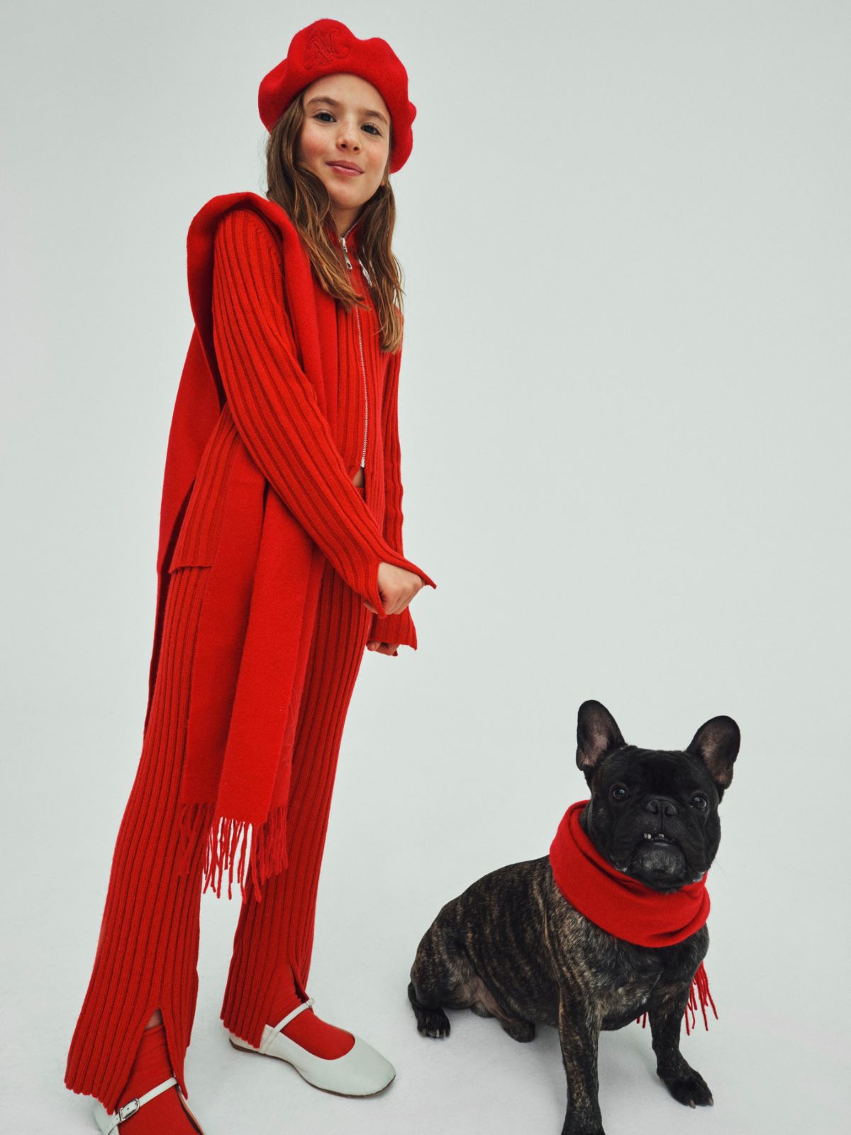 Ribbed wool blend knit pants KID - RED - MAX&Co. - 4