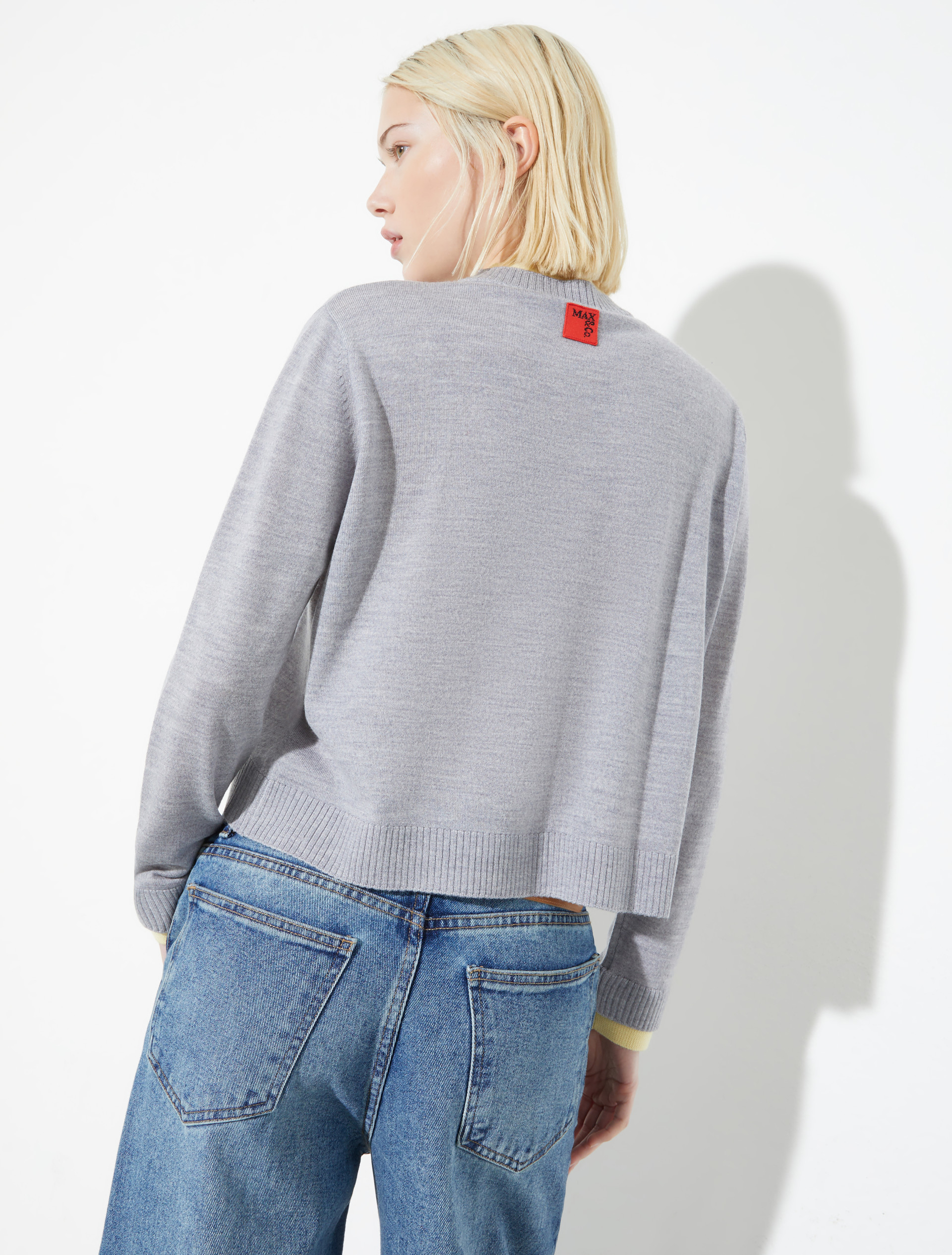 Cárdigan de lana merino pura, gris melange | MAX&Co. Cárdigan de lana merino pura - GRIS MELANGE - MAX&Co. - 2