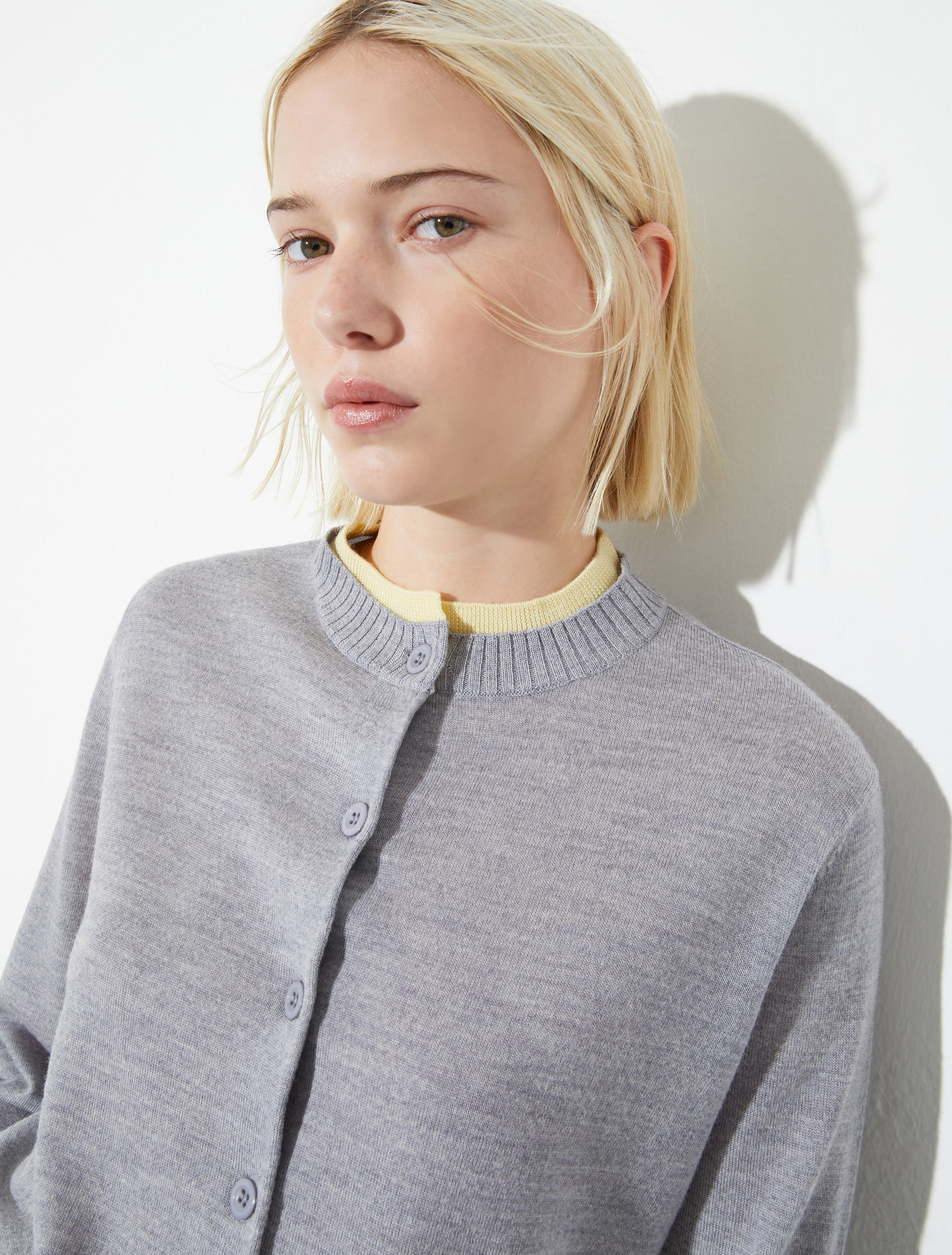 Cárdigan de lana merino pura, gris melange | MAX&Co. Cárdigan de lana merino pura - GRIS MELANGE - MAX&Co. - 3