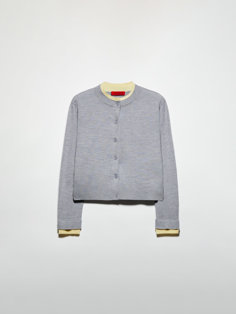 Pure merino wool cardigan - MELANGE GREY - MAX&Co.