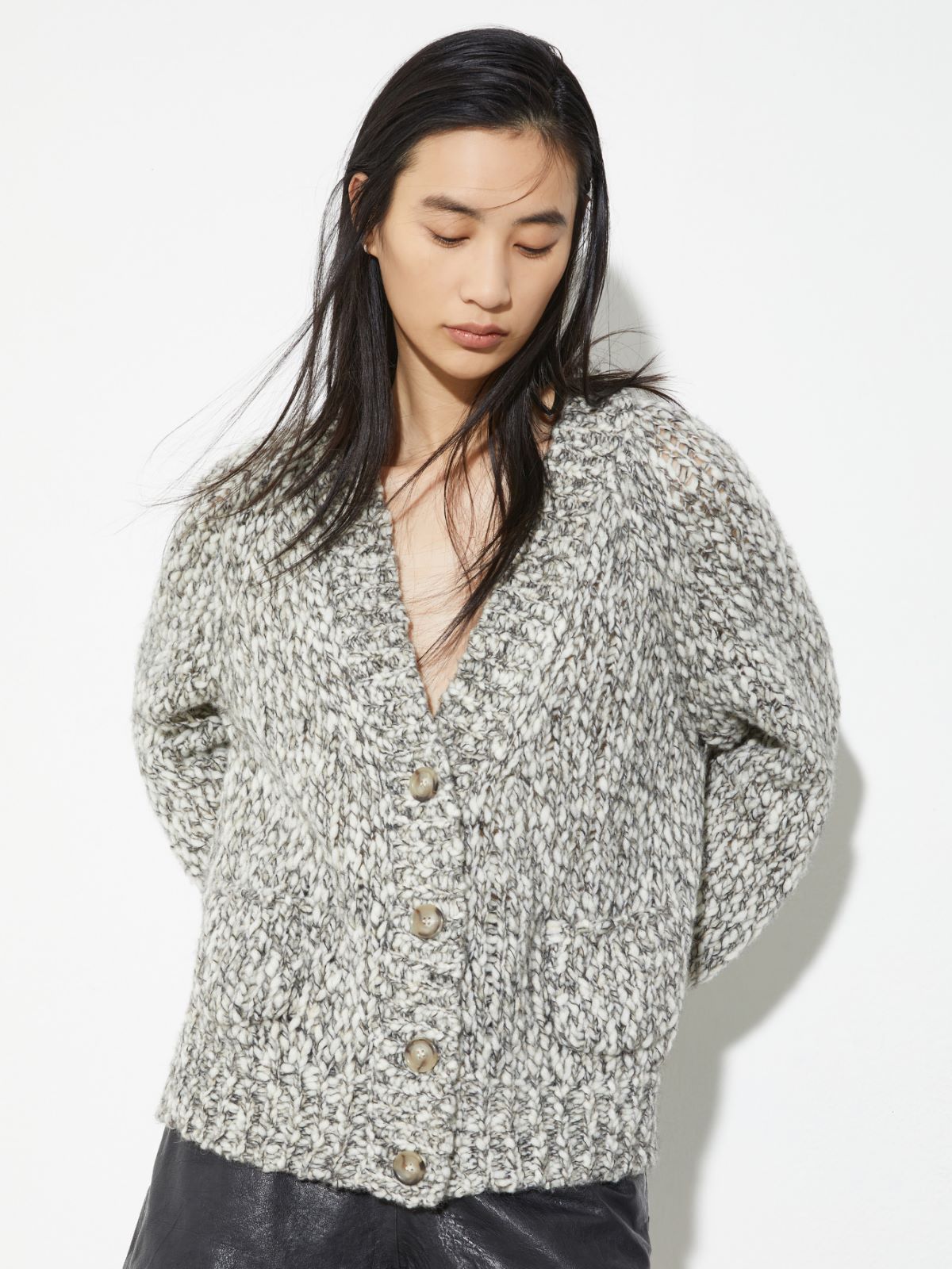 Cárdigan de lana y alpaca - NEGRO - MAX&Co.