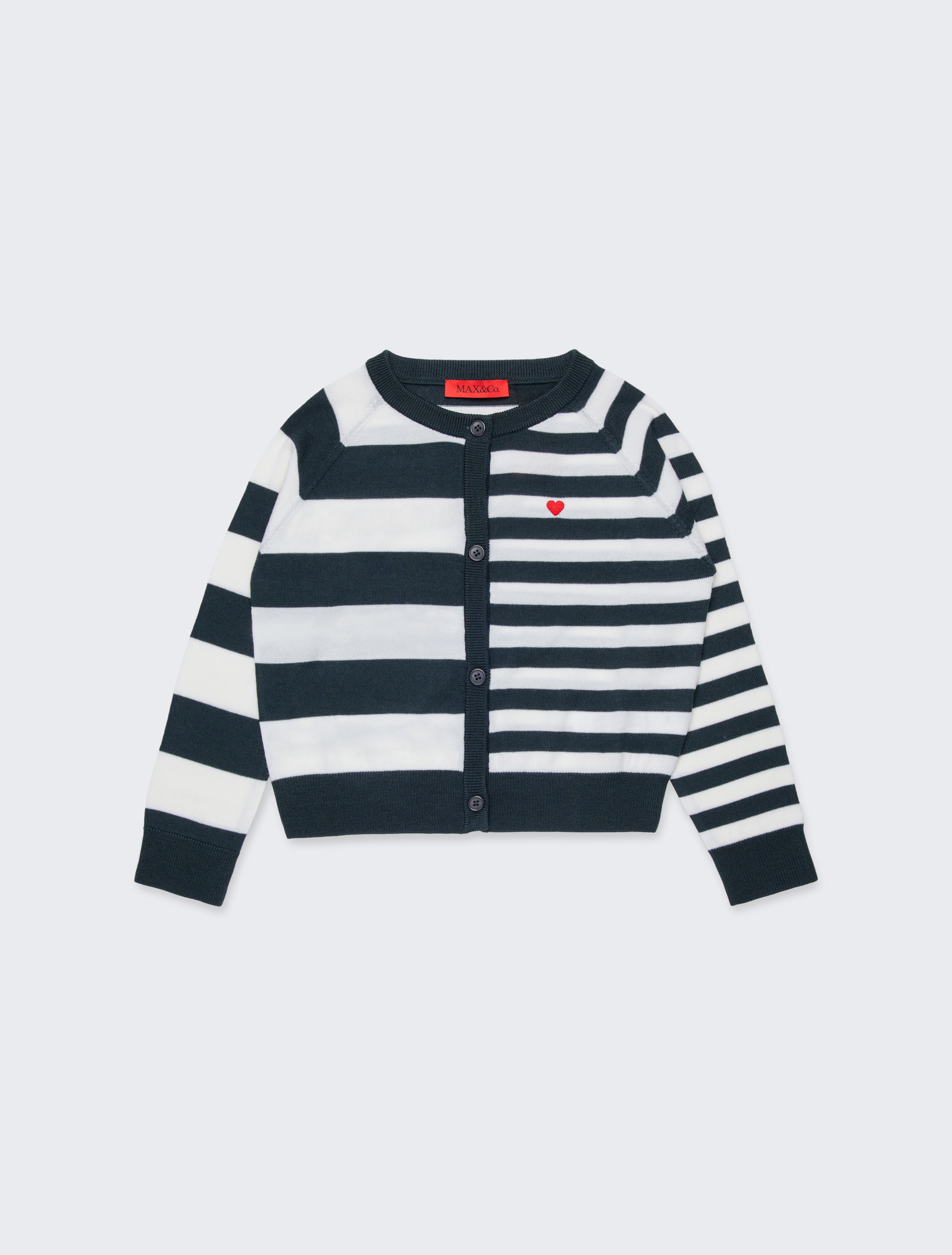 Striped wool-blend cardigan KID, grey | MAX&Co. Striped wool-blend cardigan KID - GREY - MAX&Co. - 3