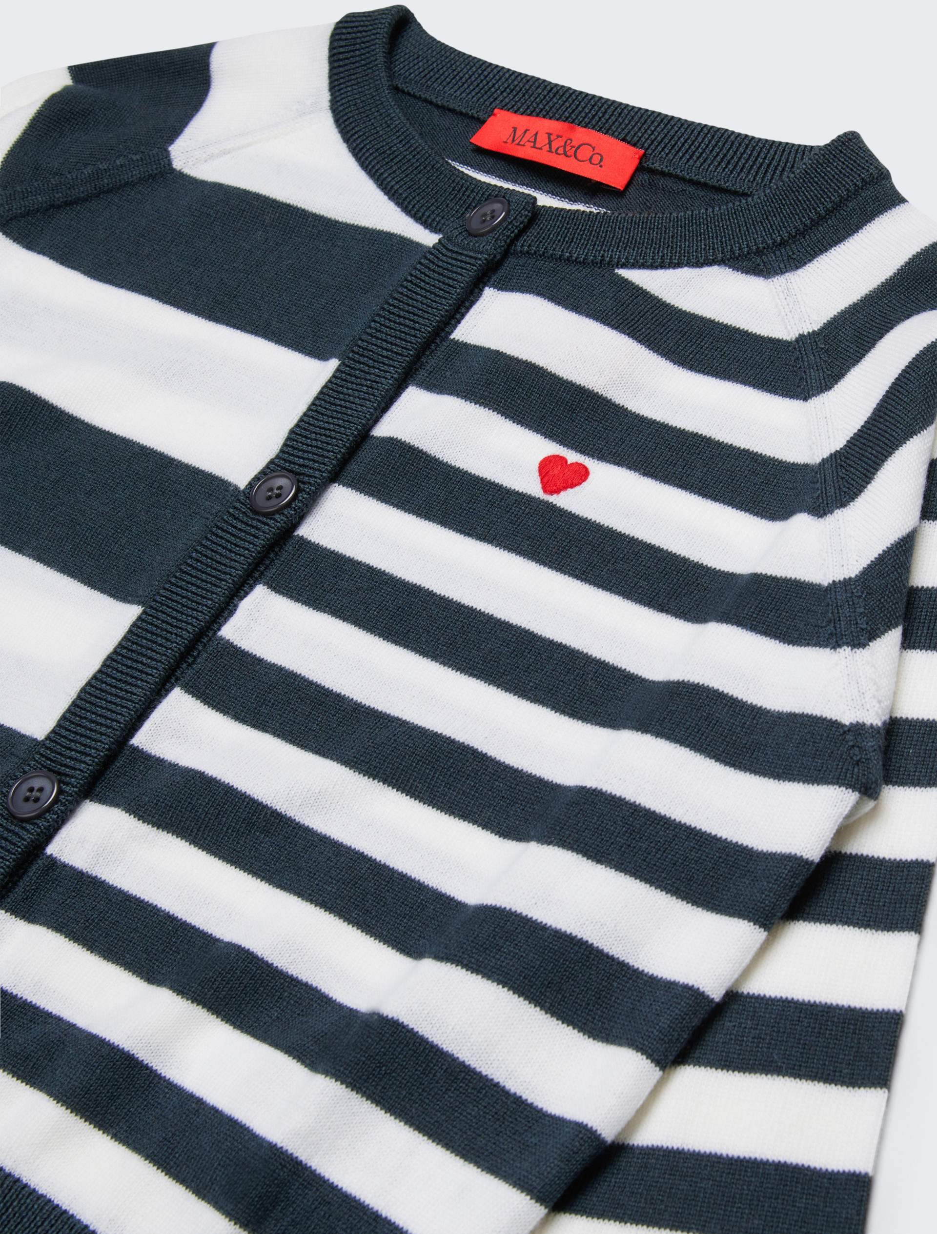 Striped wool-blend cardigan KID, grey | MAX&Co. Striped wool-blend cardigan KID - GREY - MAX&Co.
