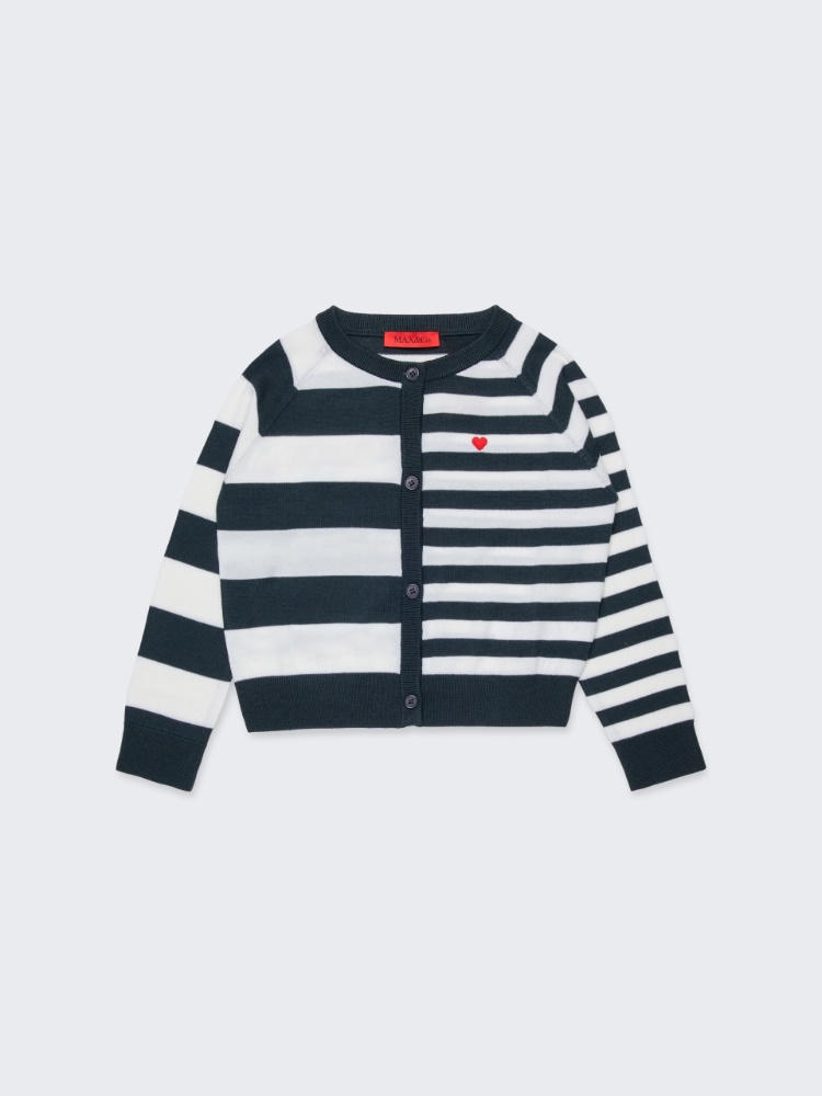 Striped wool-blend cardigan KID - GREY - MAX&Co.
