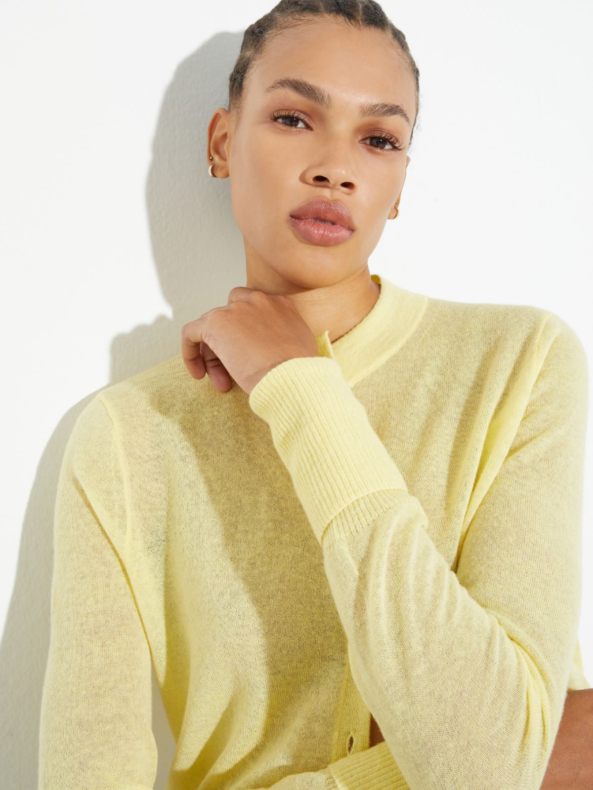 Cardigan en alpaga et laine - JAUNE - MAX&Co. - 3