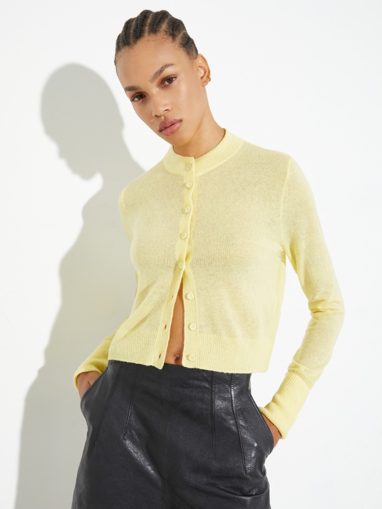 Cardigan en alpaga et laine - JAUNE - MAX&Co.