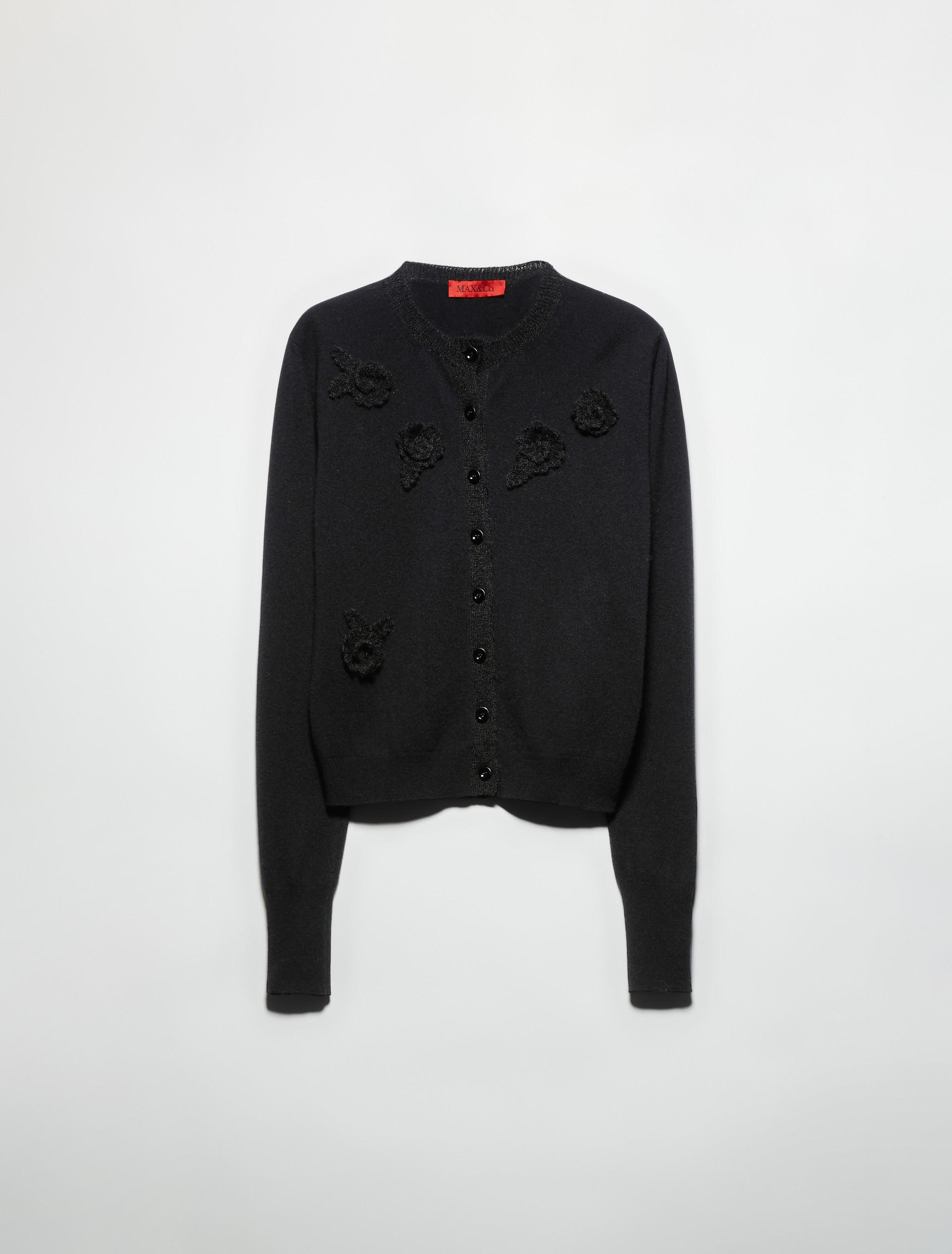 Cardigan con appliqué floreali - NERO - MAX&Co. - 5