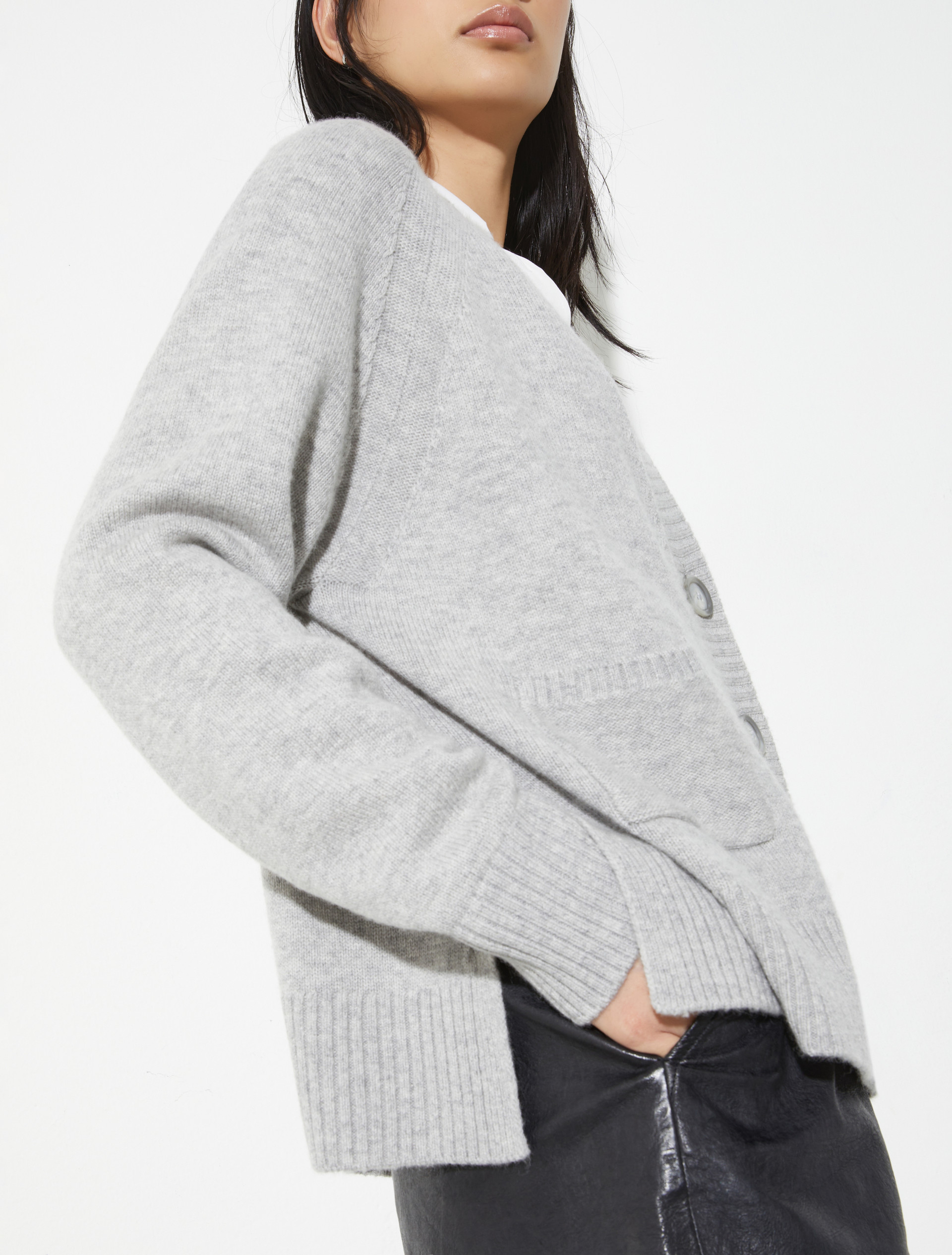 Cárdigan de lana y cachemira, gris melange | MAX&Co. Cárdigan de lana y cachemira - GRIS MELANGE - MAX&Co. - 3