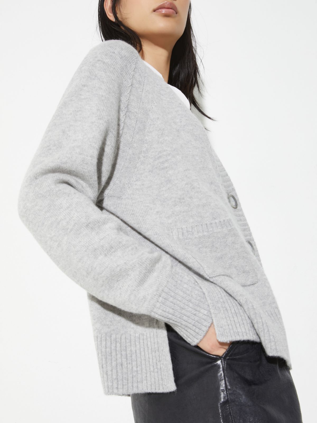 Cardigan aus Wolle und Kaschmir - MELANGE GRAU - MAX&Co. - 3