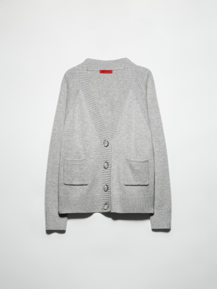 Wool and cashmere cardigan - MELANGE GREY - MAX&Co.