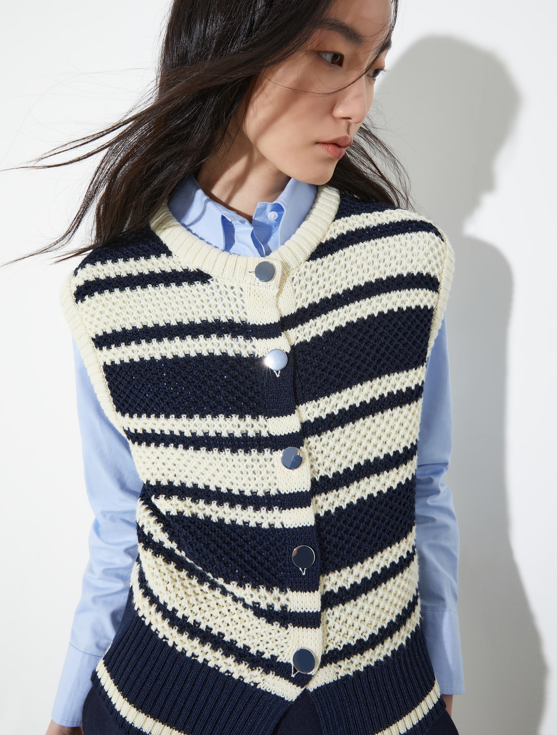 Striped knitted gilet - MILK - MAX&Co. - 3