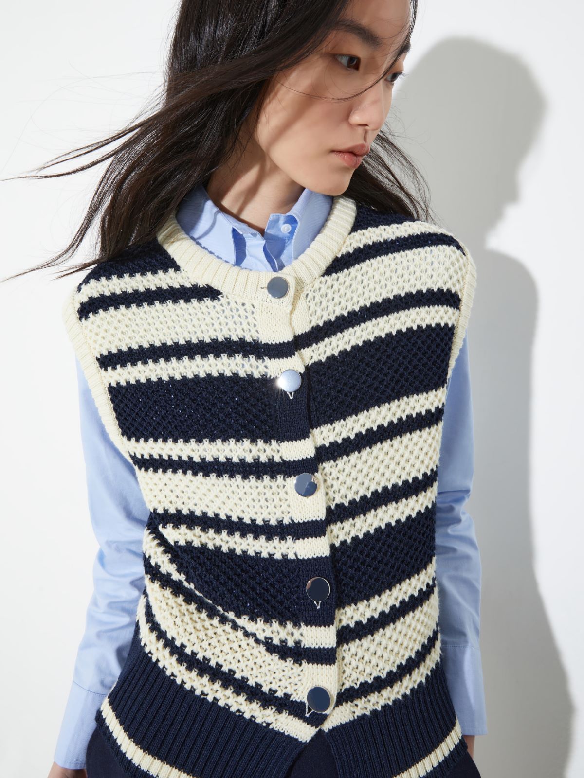 Striped knitted gilet - MILK - MAX&Co. - 3