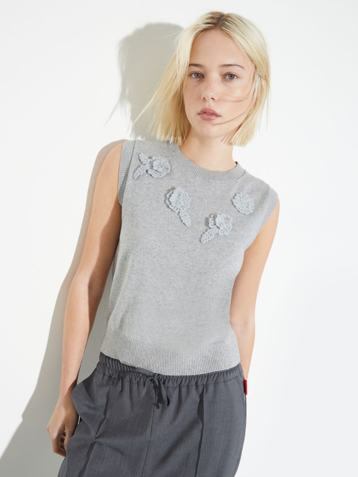 [メリス]  コットン カシミヤ ジレ - MELANGE GREY - MAX&Co. - 4