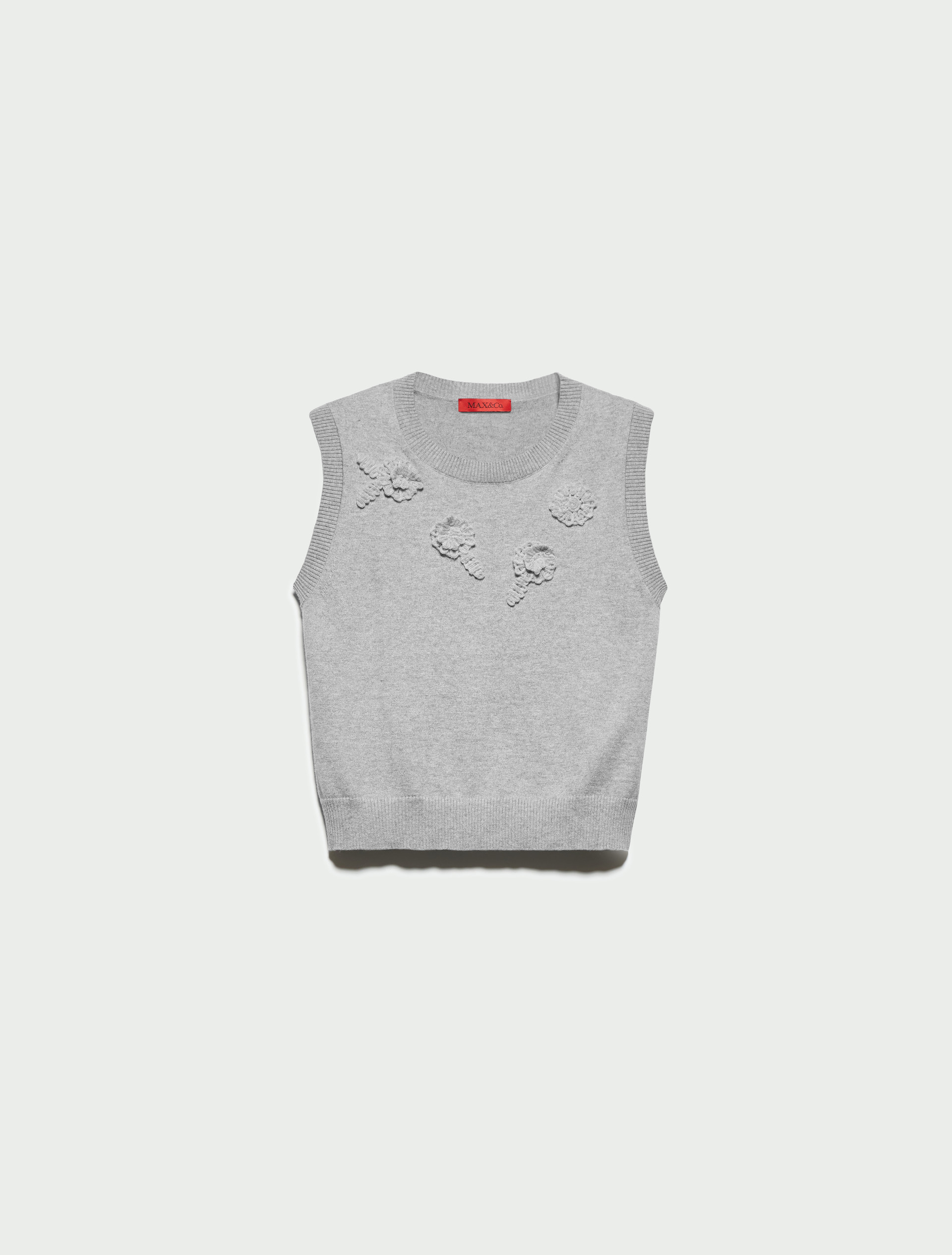 [メリス]  コットン カシミヤ ジレ - MELANGE GREY - MAX&Co.