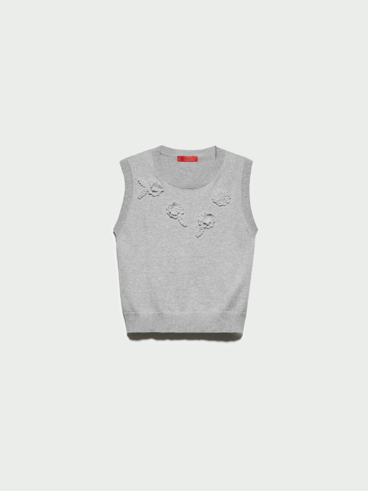 [メリス]  コットン カシミヤ ジレ - MELANGE GREY - MAX&Co.